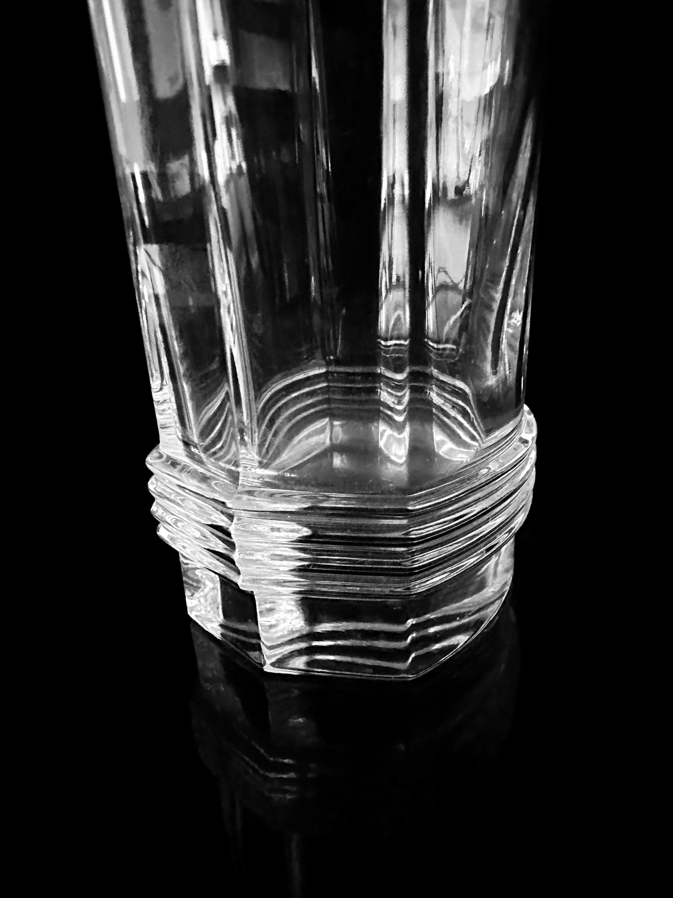 6x Vintage Highball Drinking Glasses Crystal