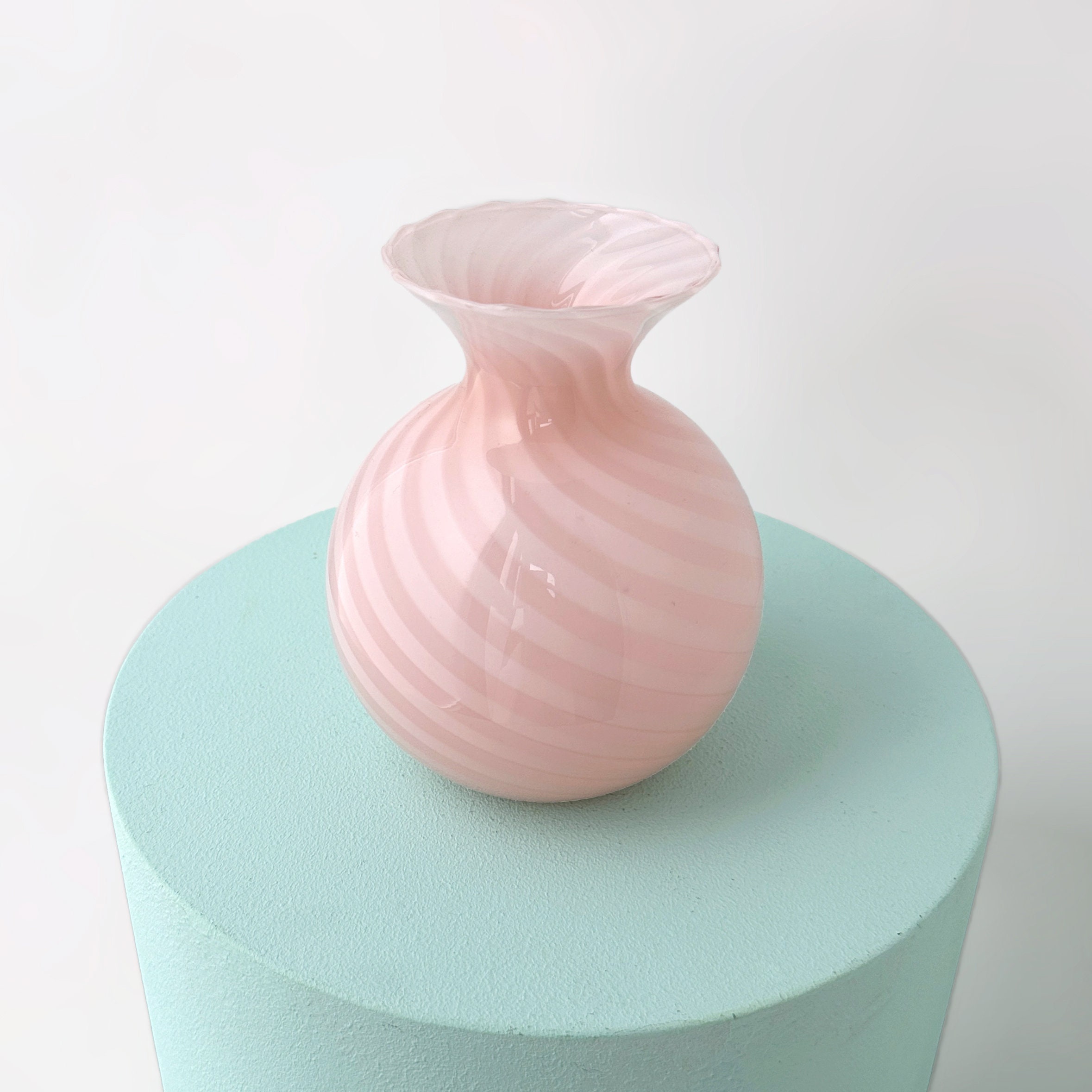 Vintage Vase Muranoglas Rosa 1950s
