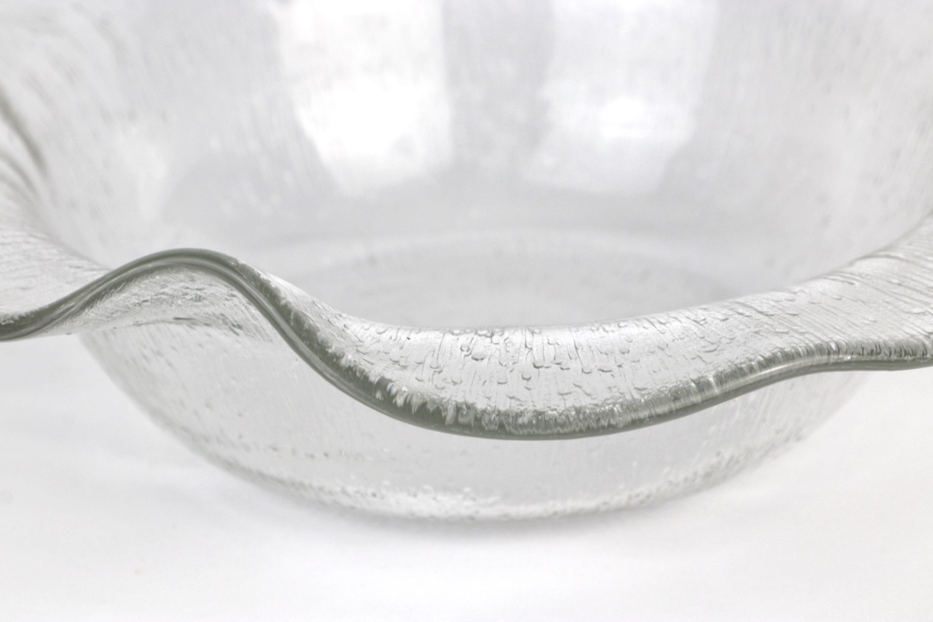 Vintage fruit bowl with wavy rim Glass 1960s