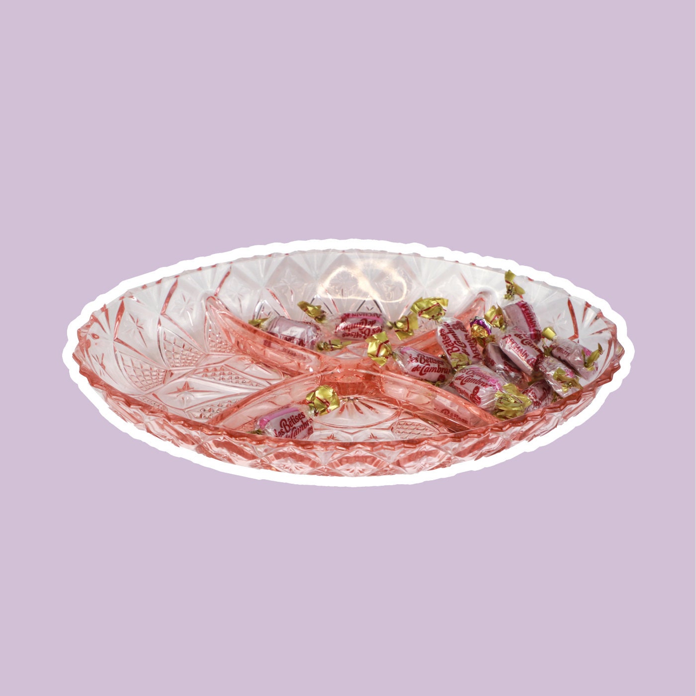 Vintage Art Deco Plate Pressed Glass 1930s