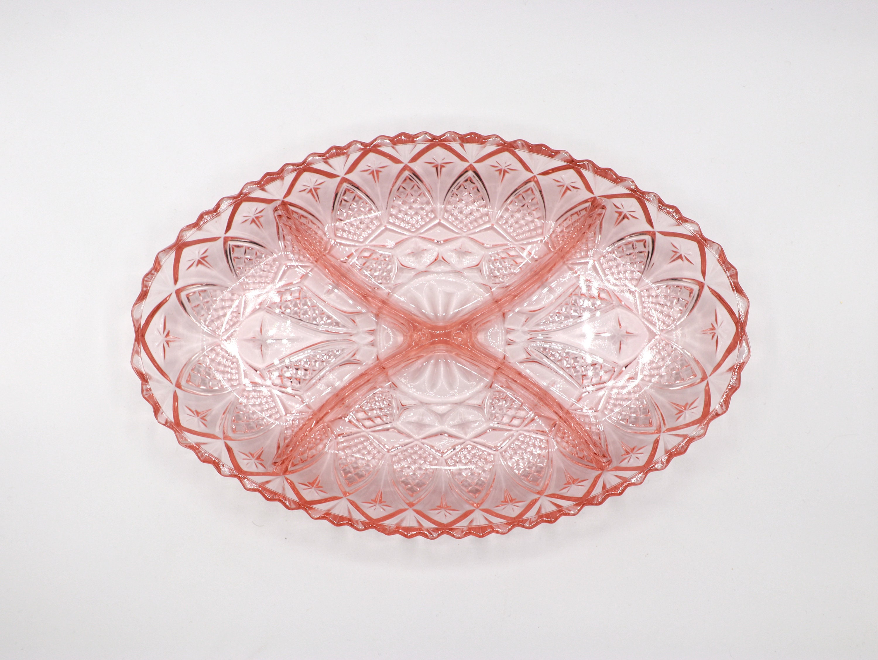 Vintage Art Deco Plate Pressed Glass 1930s