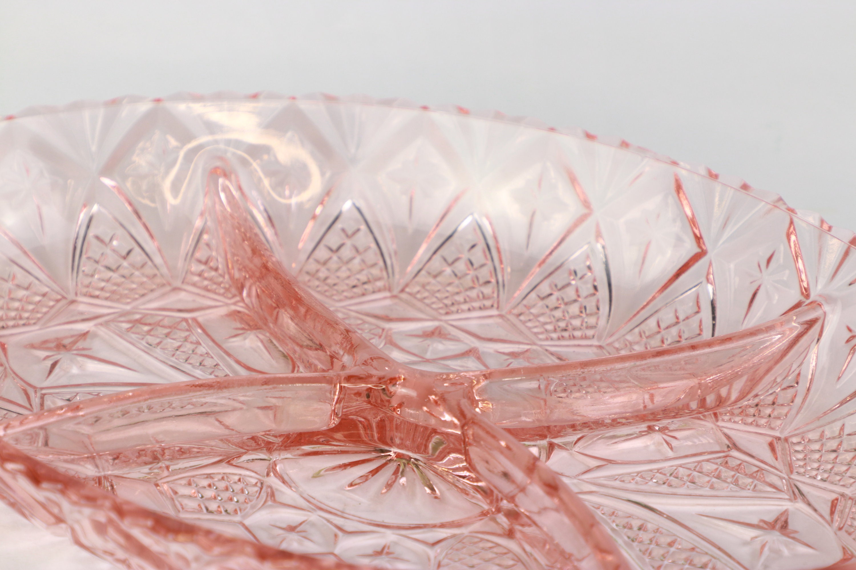 Vintage Art Deco Plate Pressed Glass 1930s