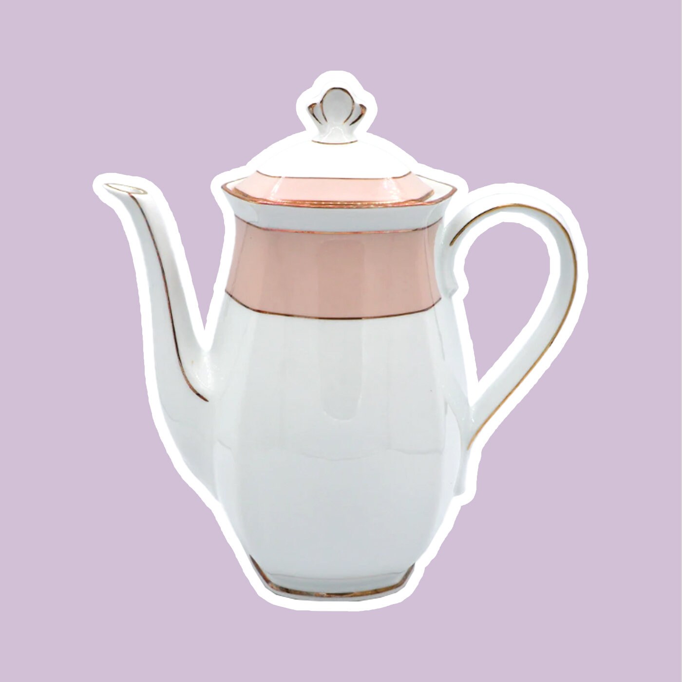 Vintage Coffee Pot Porcelain Pastel 1960s