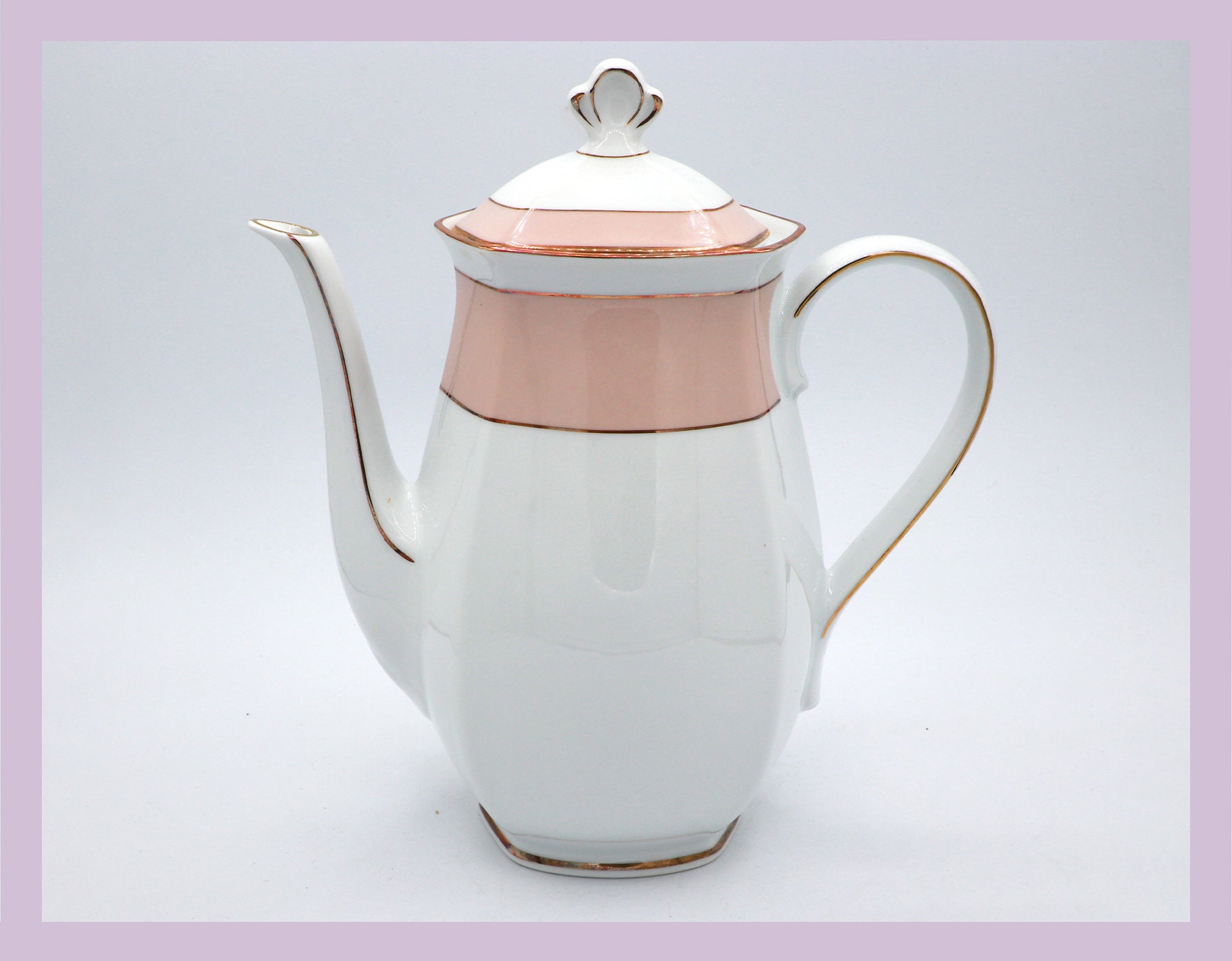 Vintage Coffee Pot Porcelain Pastel 1960s