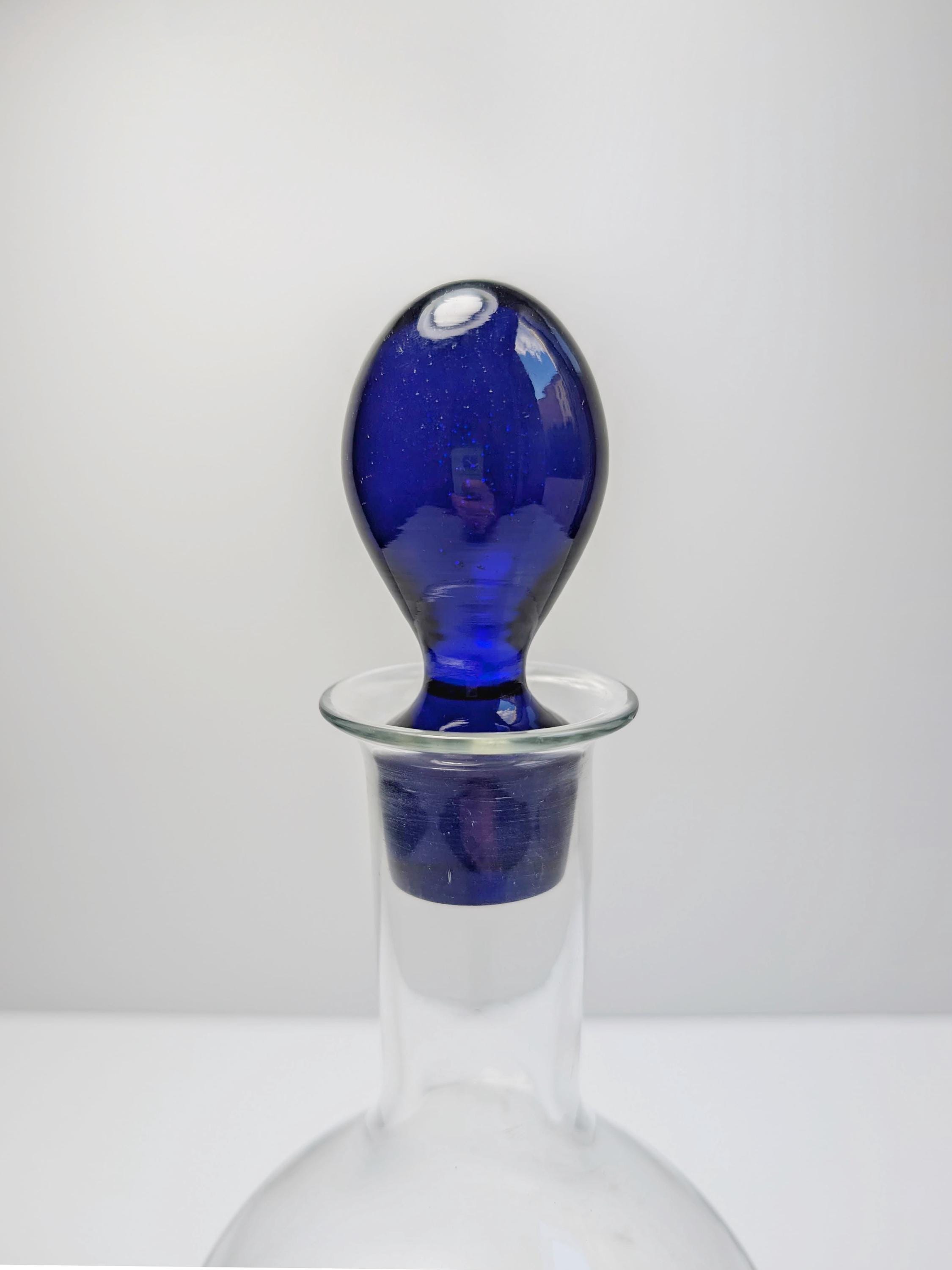 Decanter vintage postmoderno in vetro anni '90