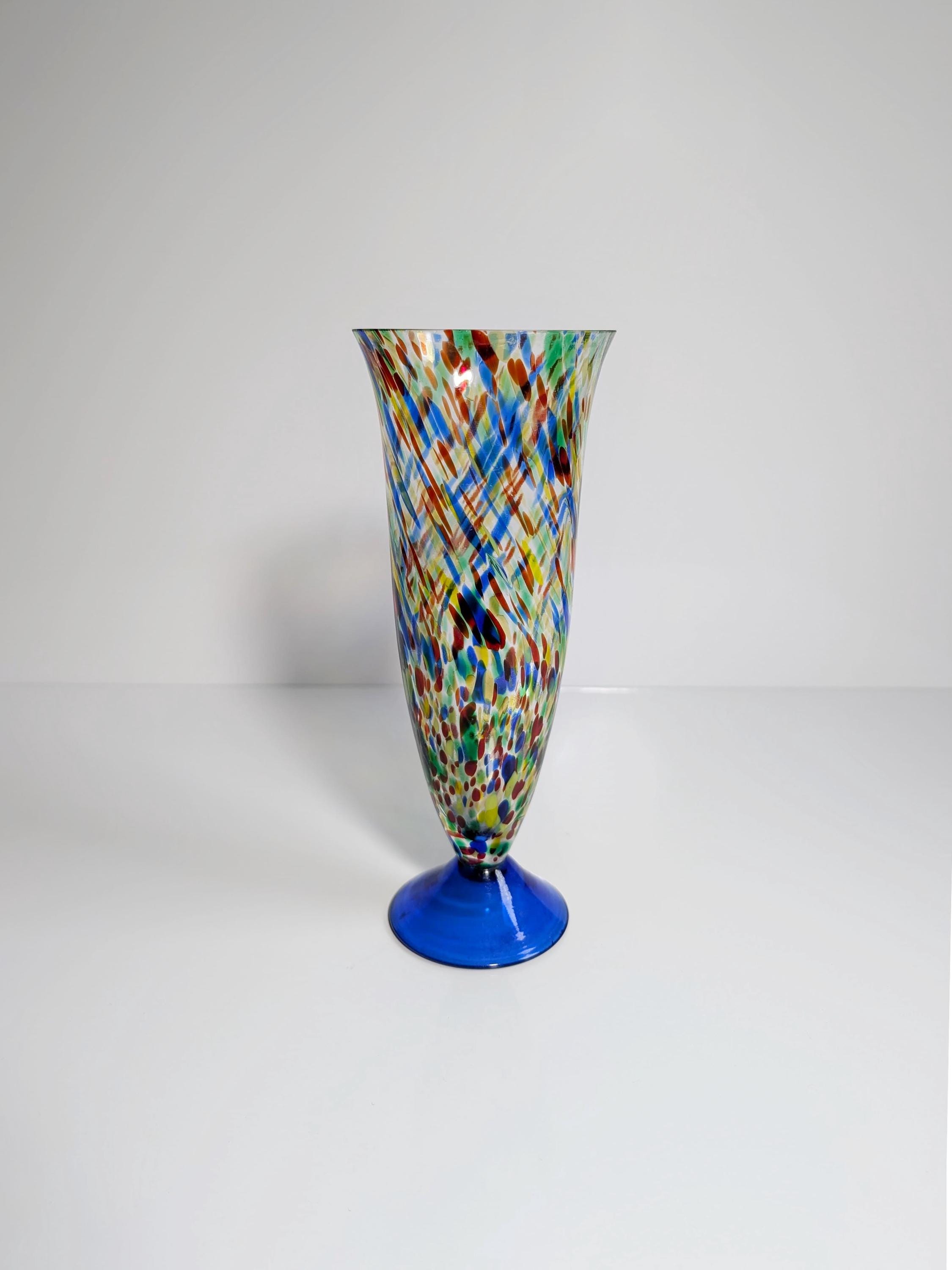 Vintage confetti spray glass vase