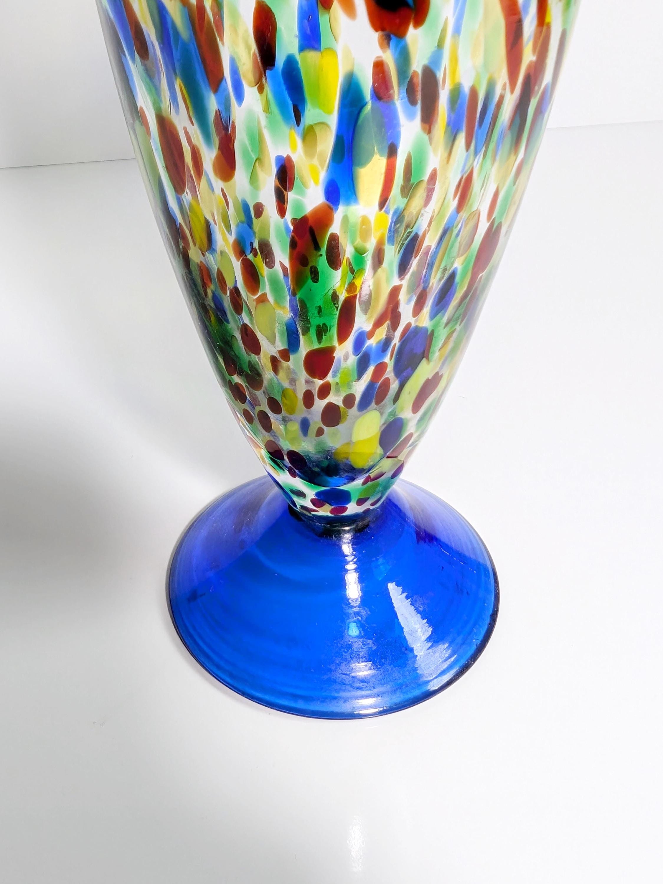 Vintage confetti spray glass vase