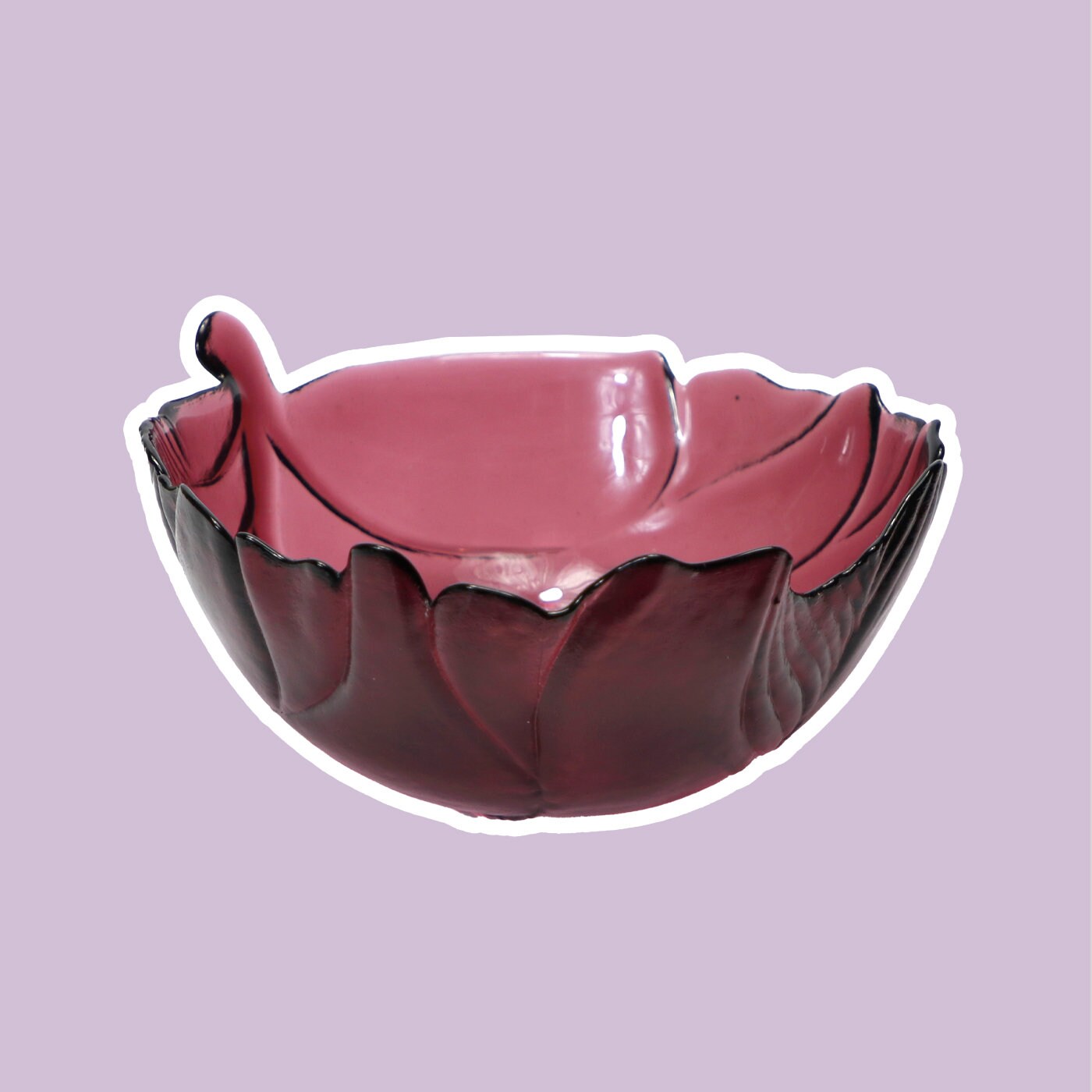 Vintage Bowl Glass Violet 1980s