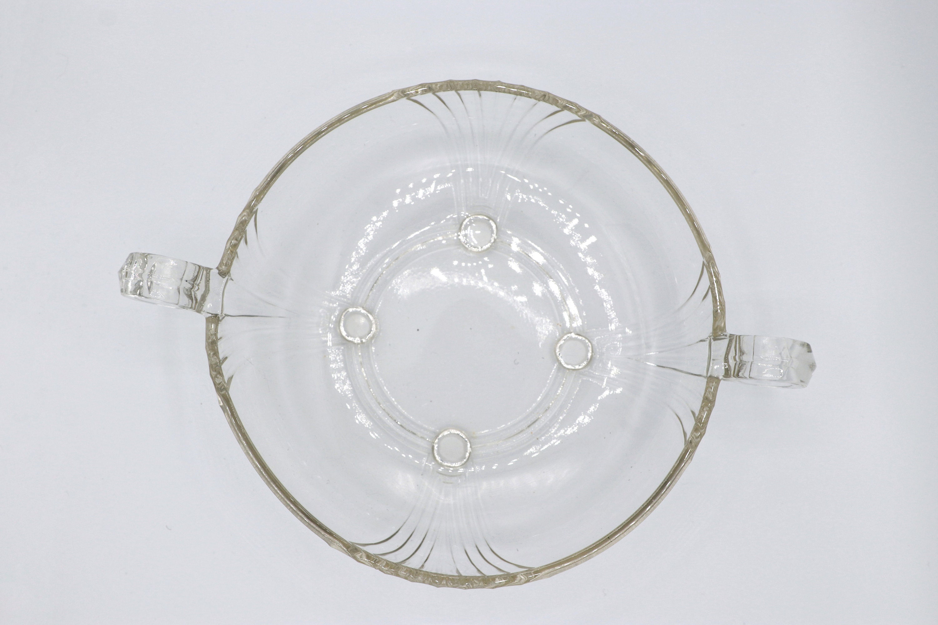 Vintage fruit bowl with handles Glass 1980s