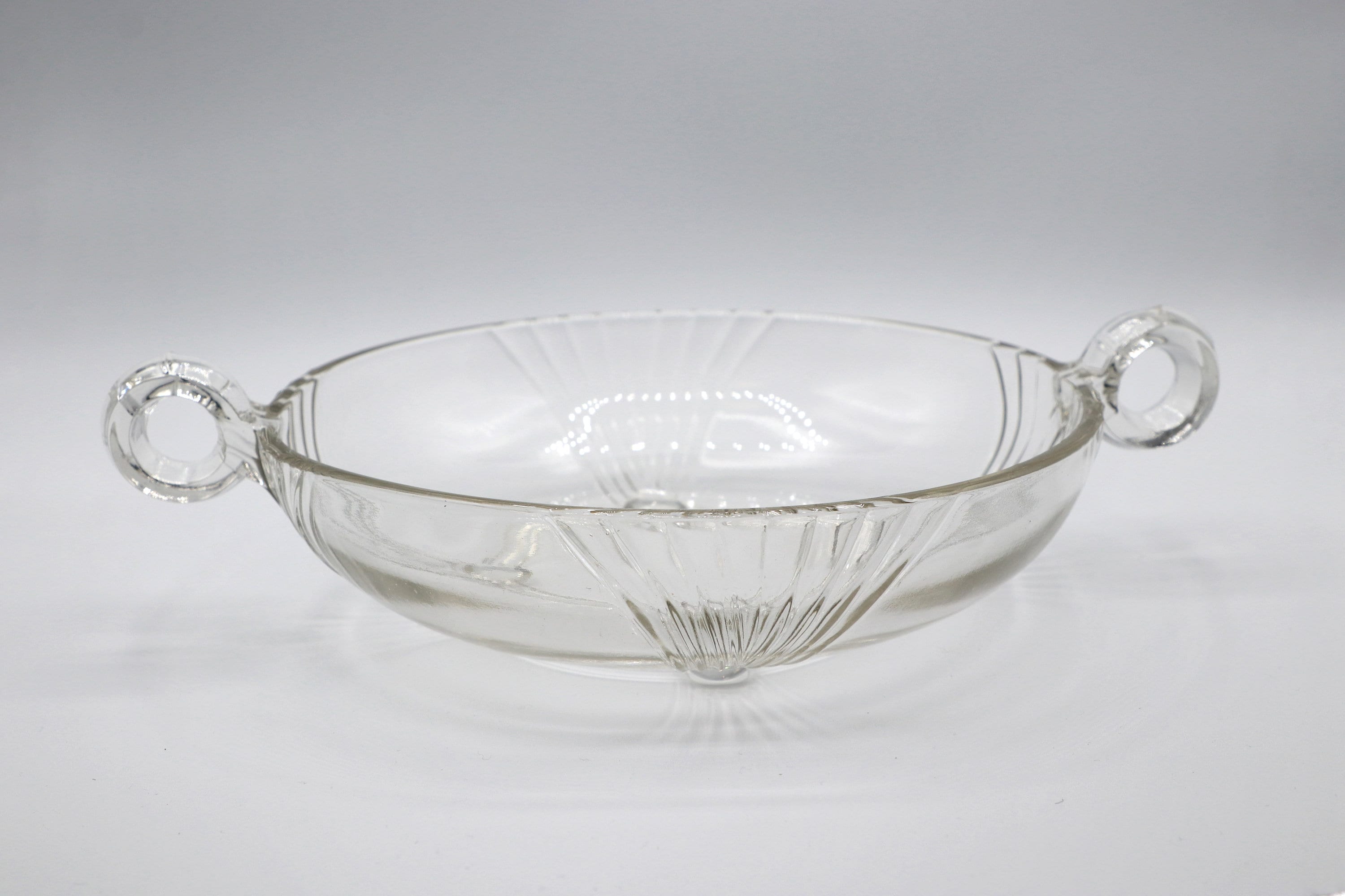 Vintage Obstschale mit Henkeln Glas 1980er Jahre
