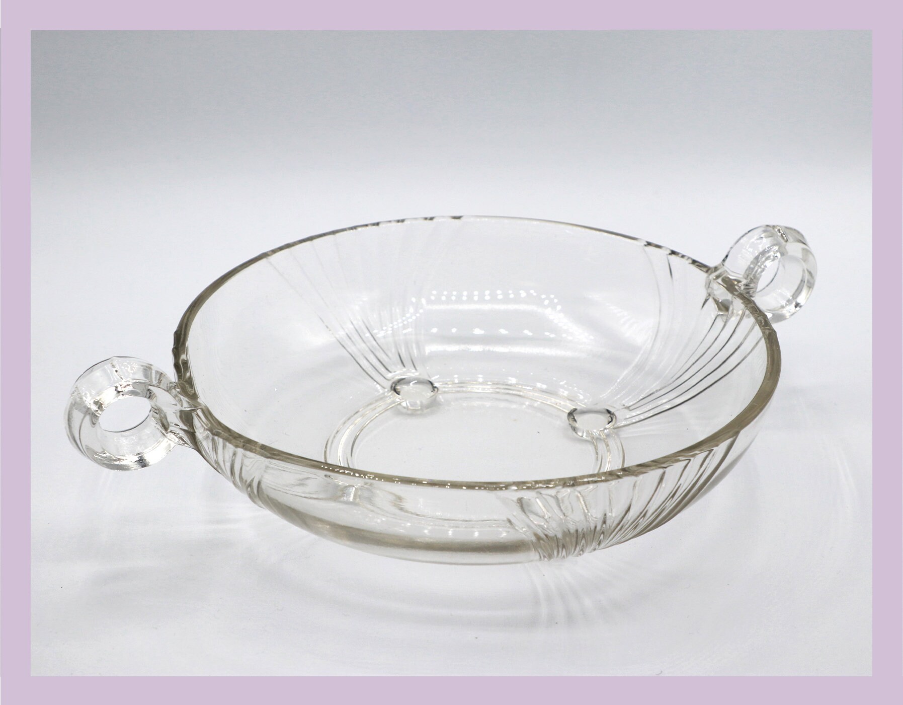 Vintage Obstschale mit Henkeln Glas 1980er Jahre