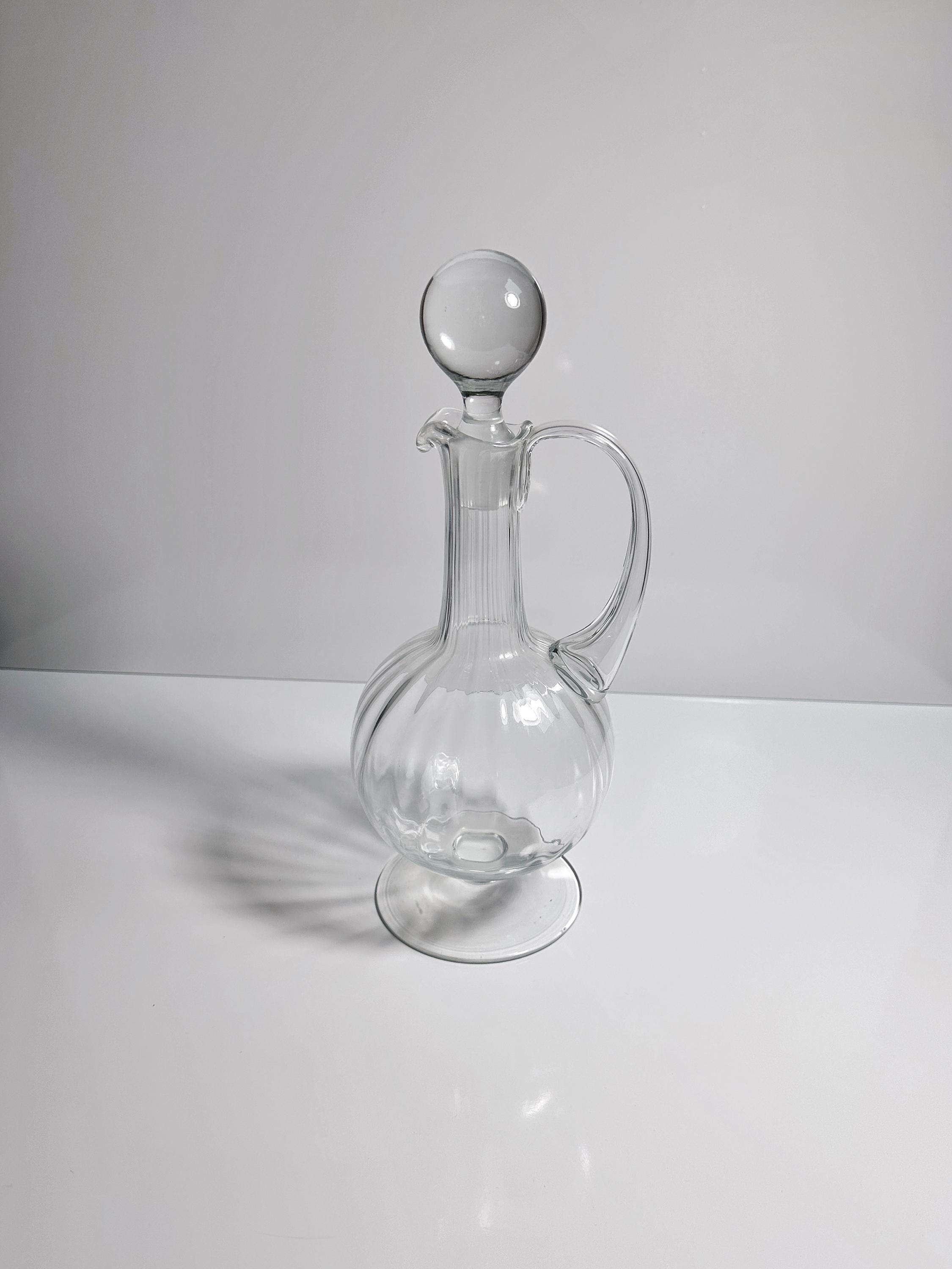 Vintage water jug glass transparent 1950s