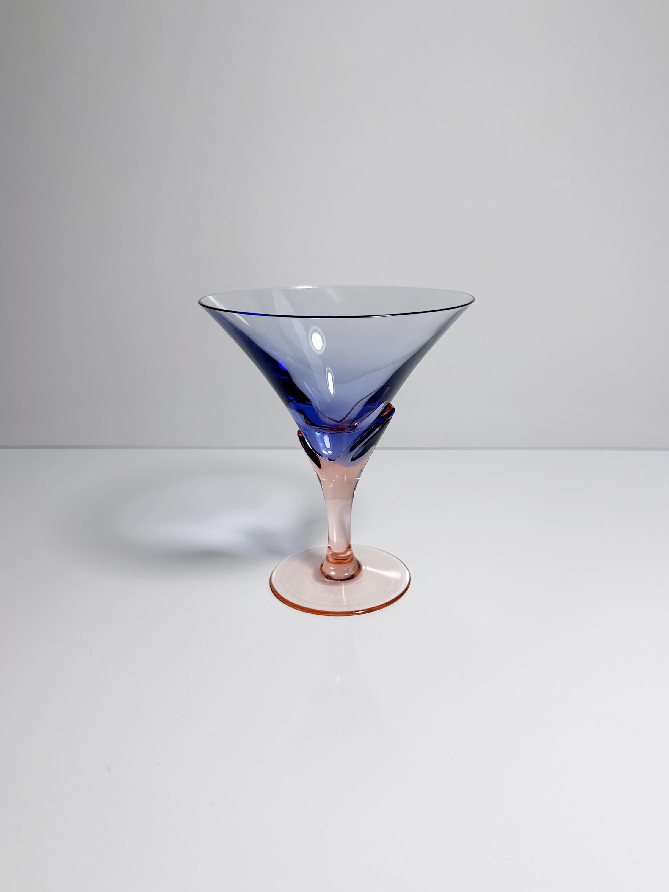 6x Vintage Postmodern Modell Vogue Glas 1990er Jahre