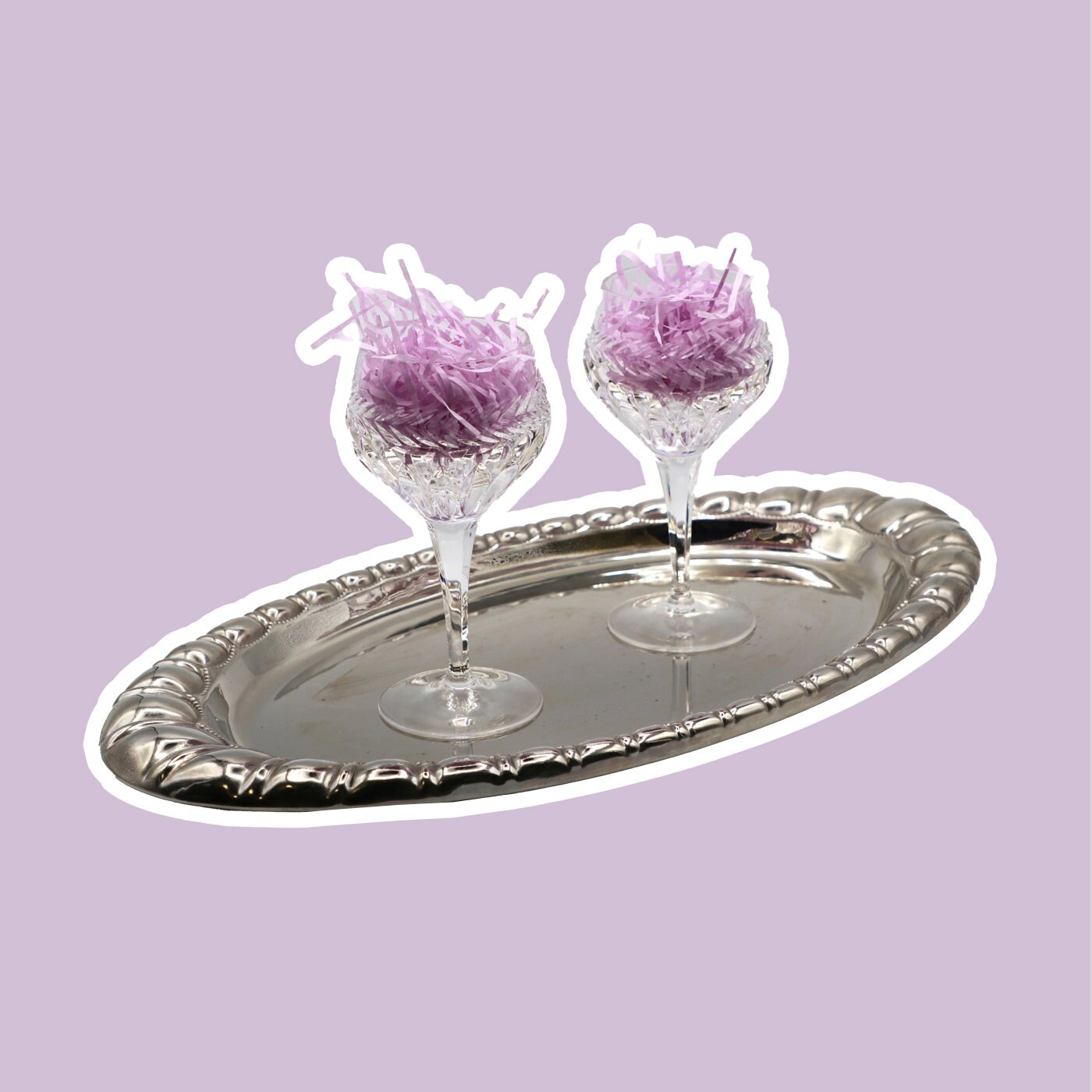 Vintage Tray Silver-plated Metal 1980s