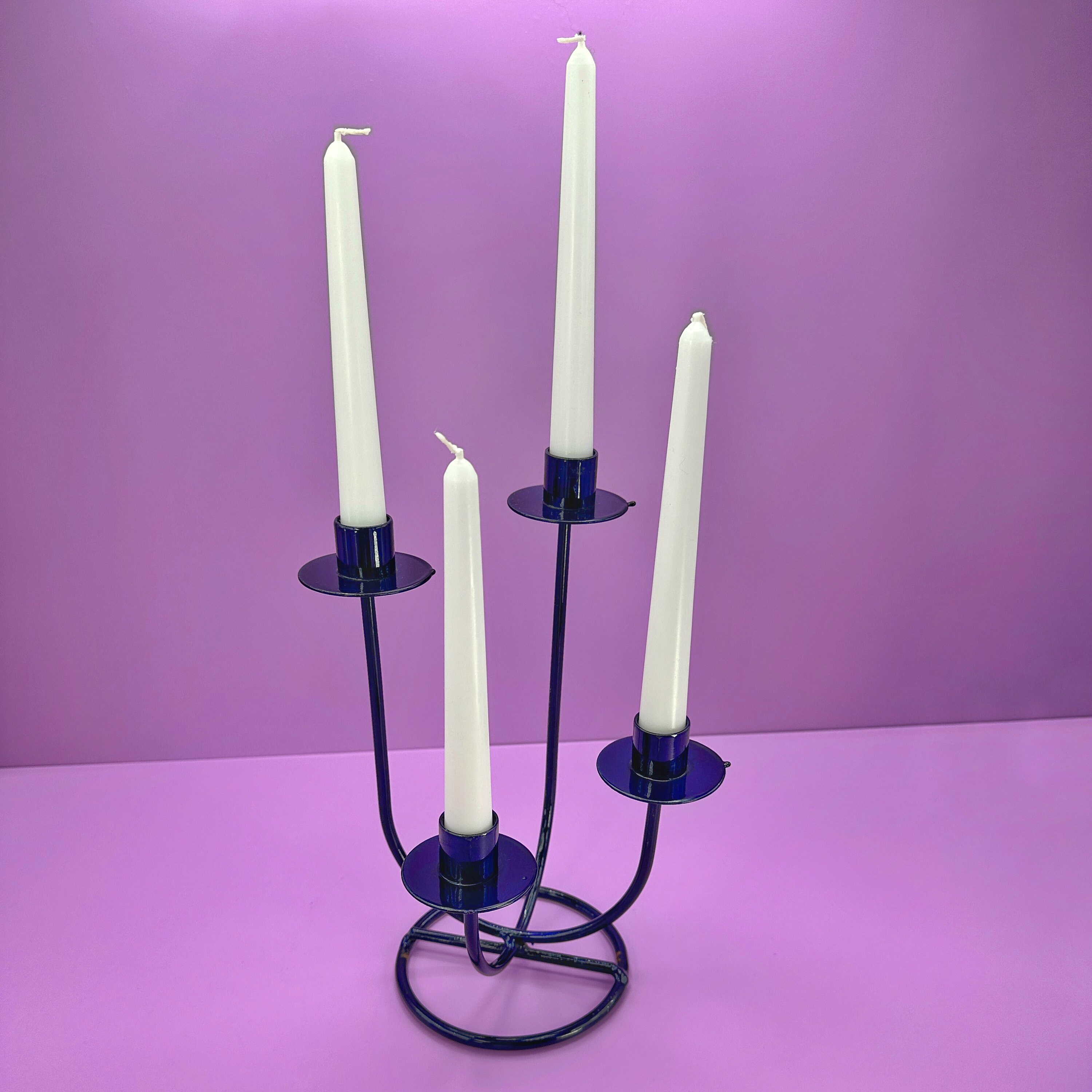 Vintage Postmodern Candlestick Metal 1990s