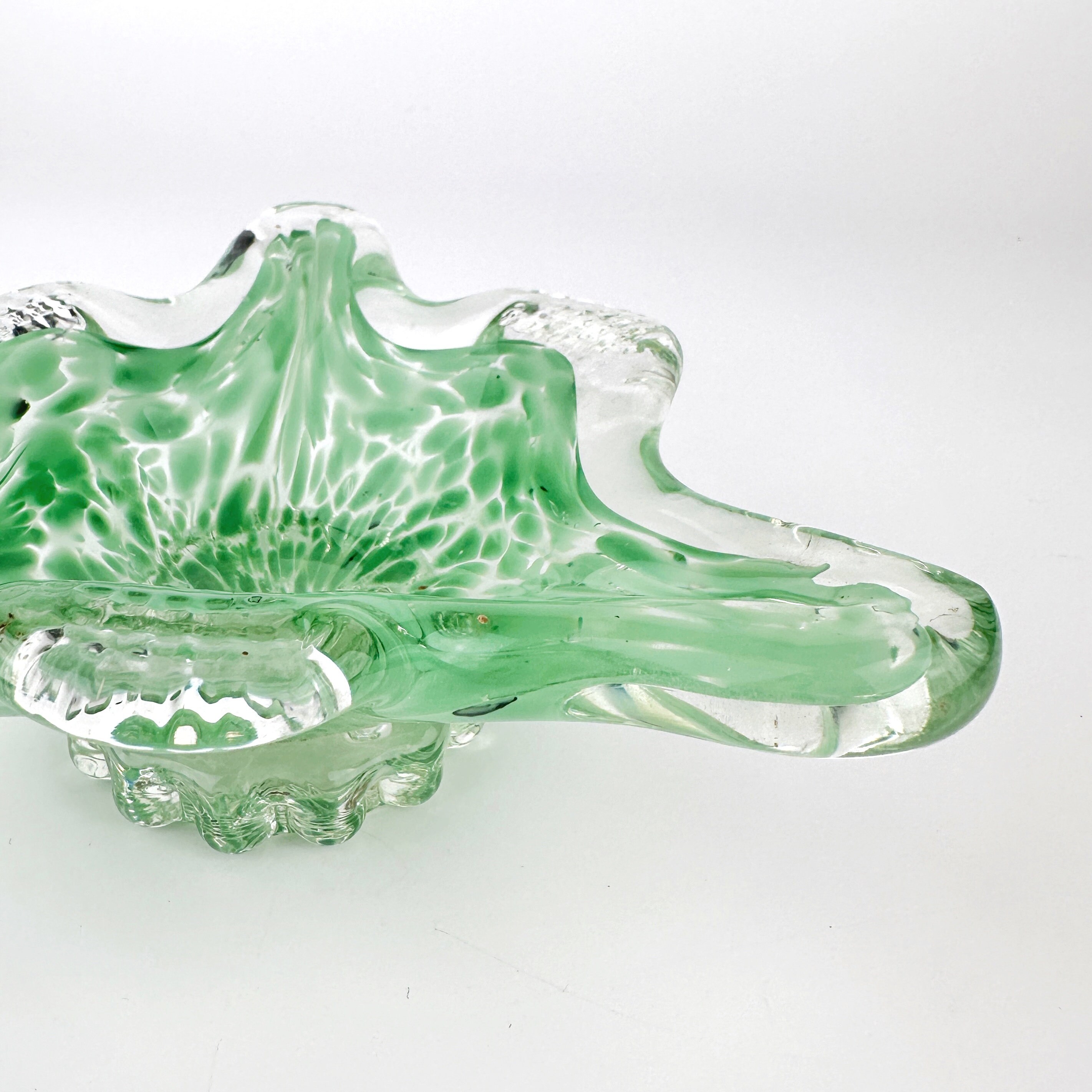 Vintage ashtray Murano glass green 1970s
