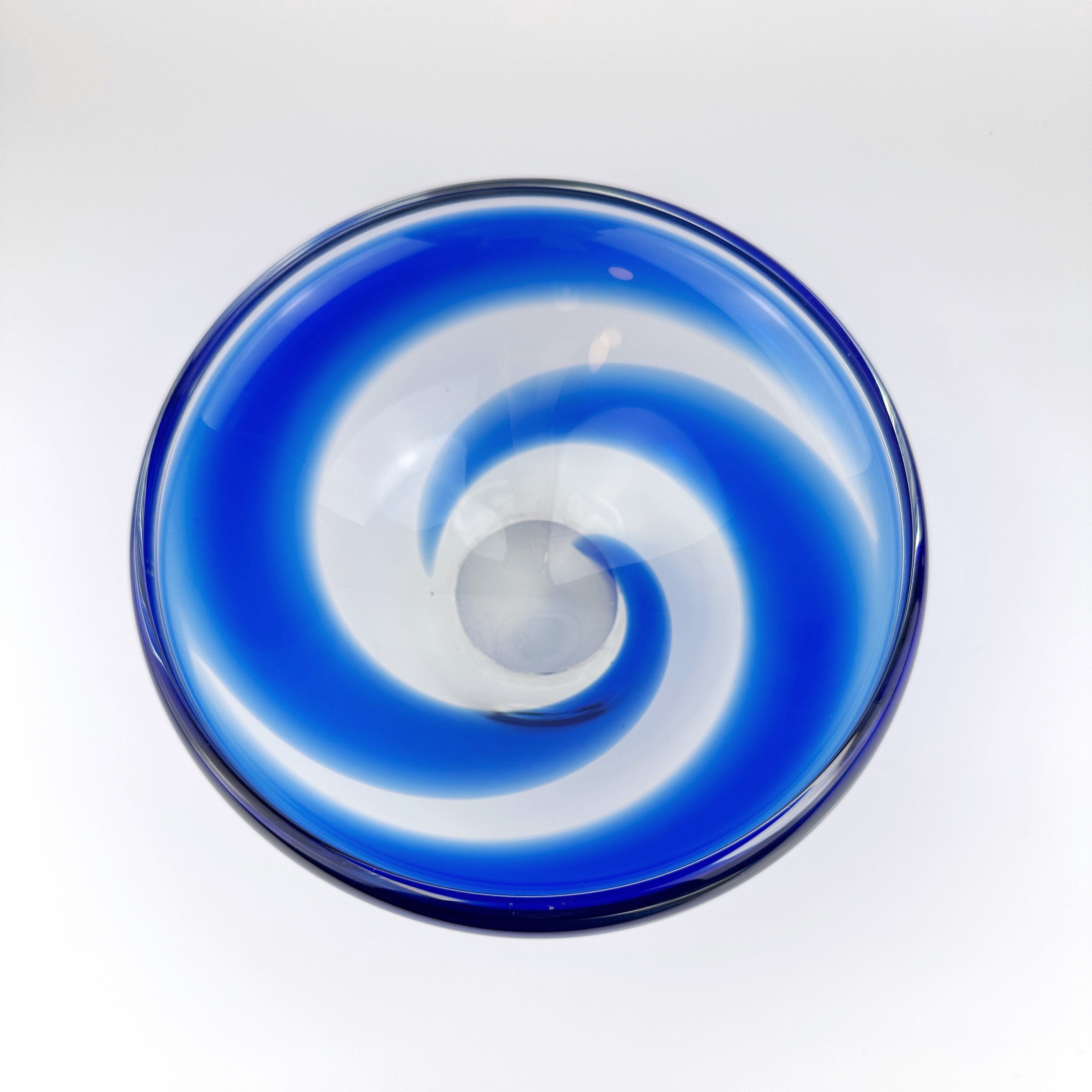 Vintage bowl glass blue 1950s