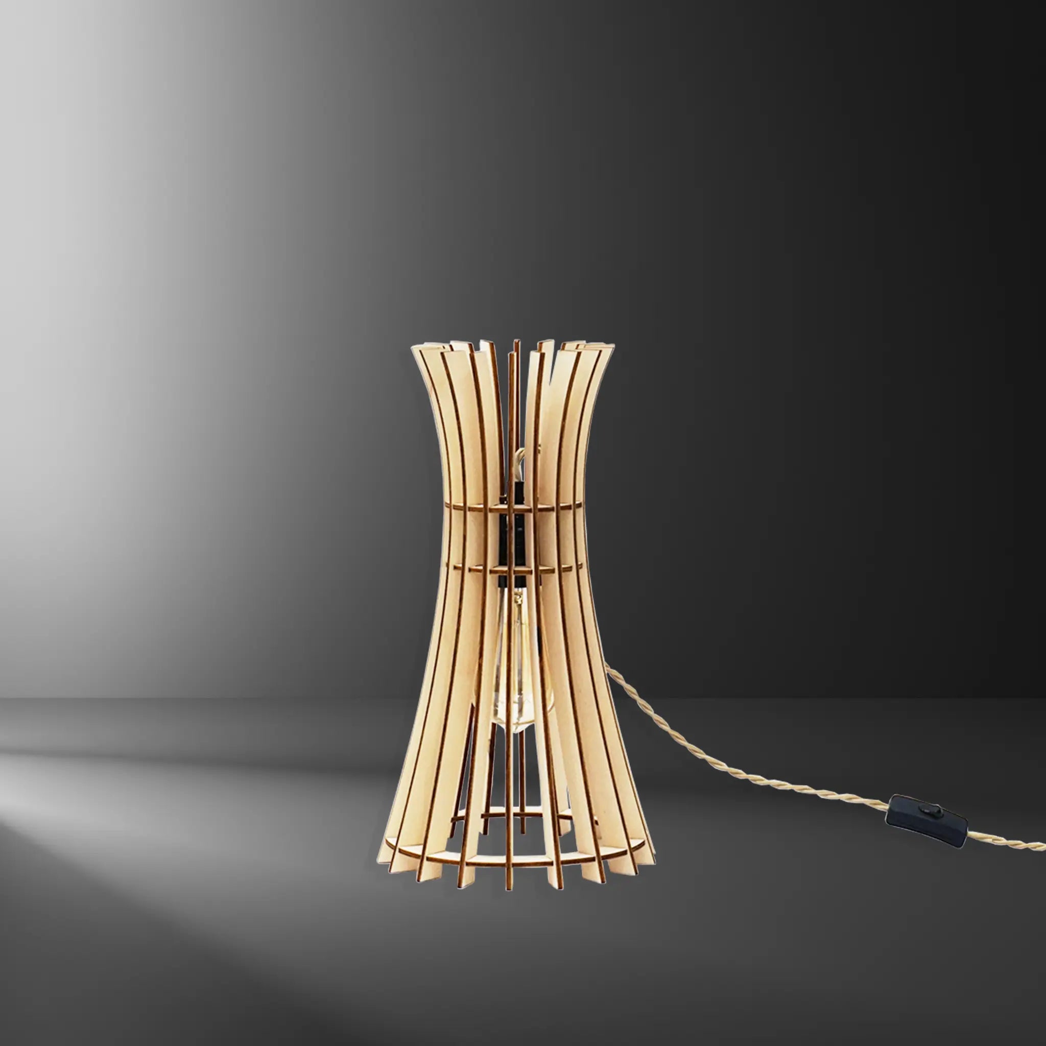 Alesio Tischlampe Holz 20cm