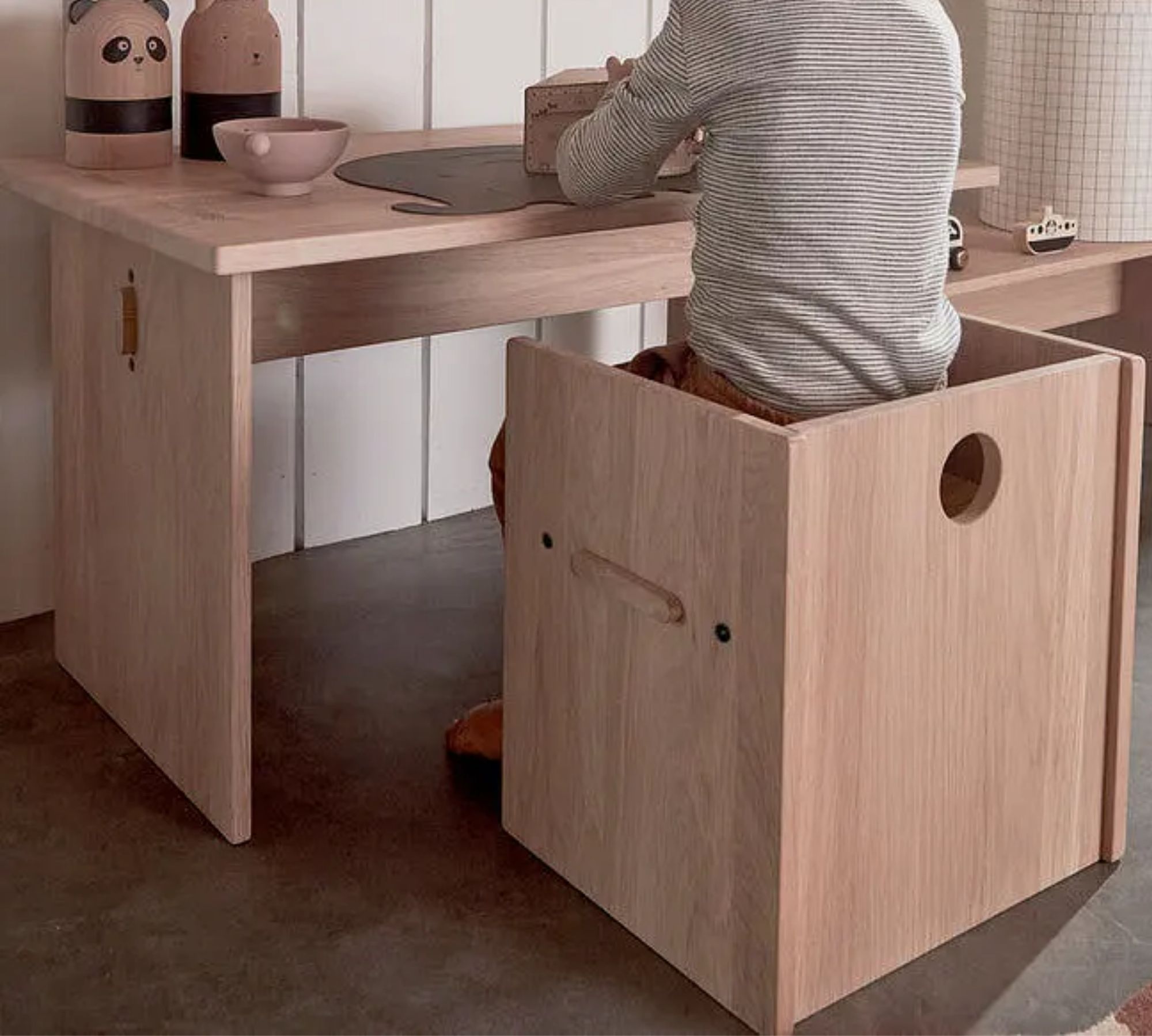 Arca Kinderstuhl/Nachtisch Eichenholz Braun