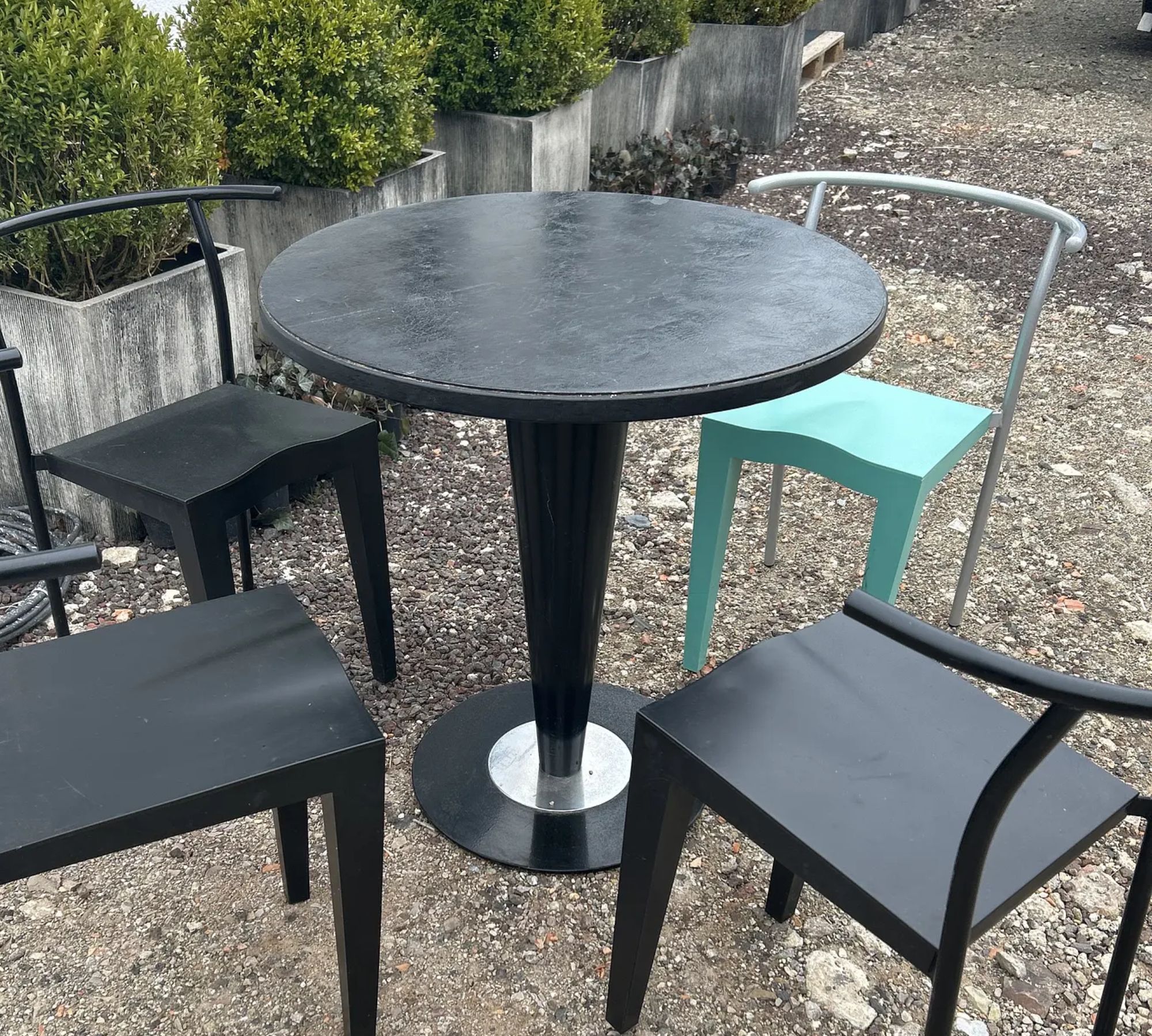 Tisch Holz Metall Schwarz