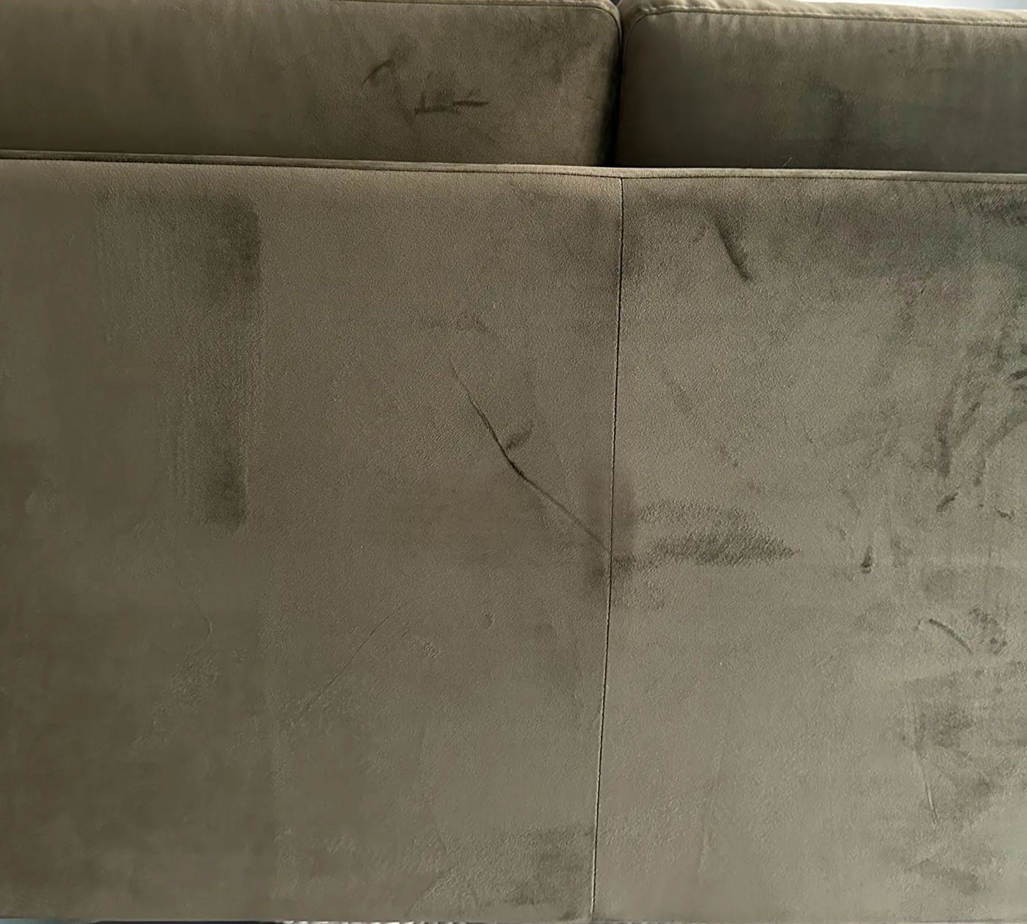 Scandinavia Sofa 3-Sitzer & Hocker Samt Dunkelgrün