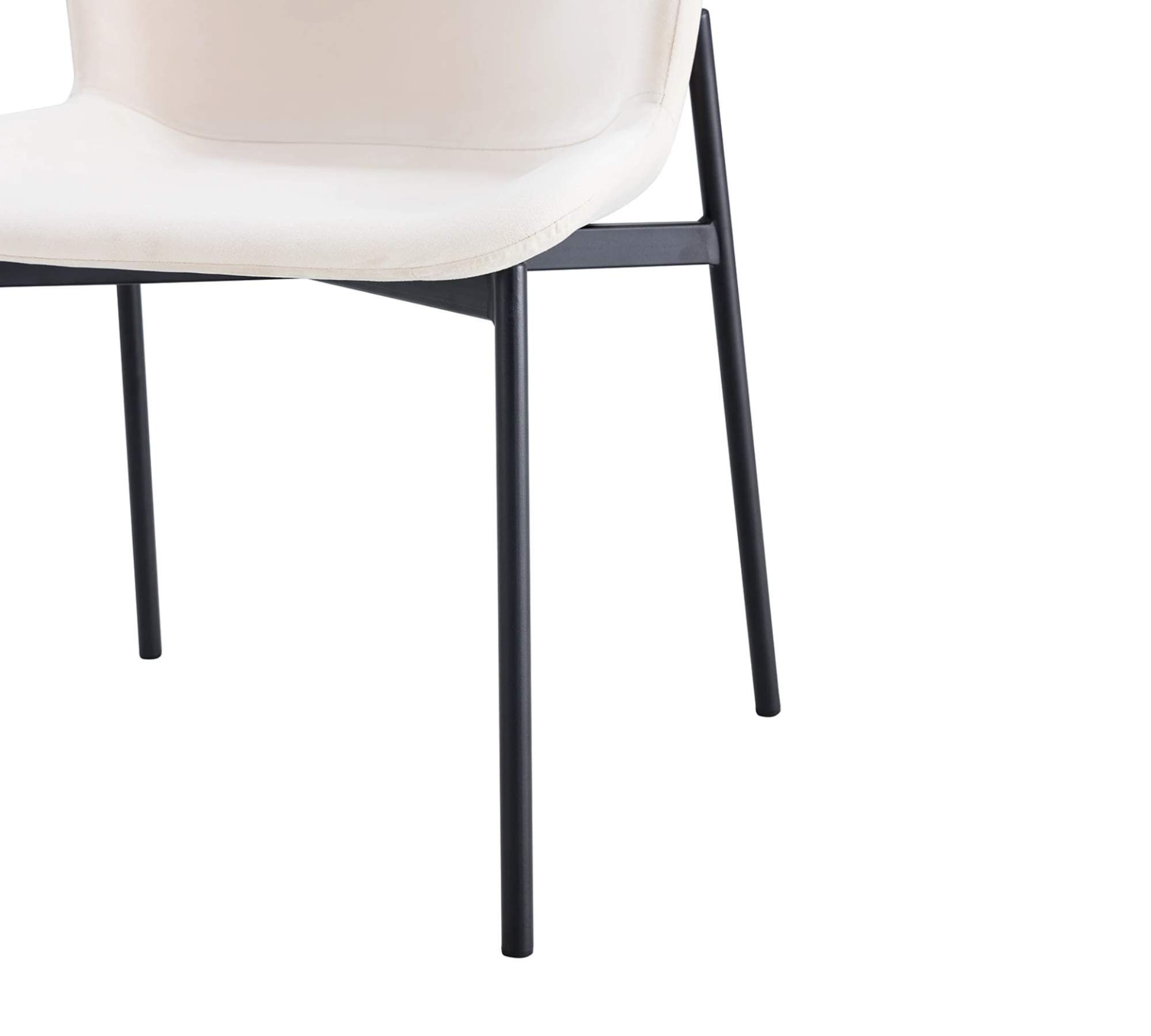 Polsterstuhl MOUZON 2er-Set Samt Walli: Creme Schwarz