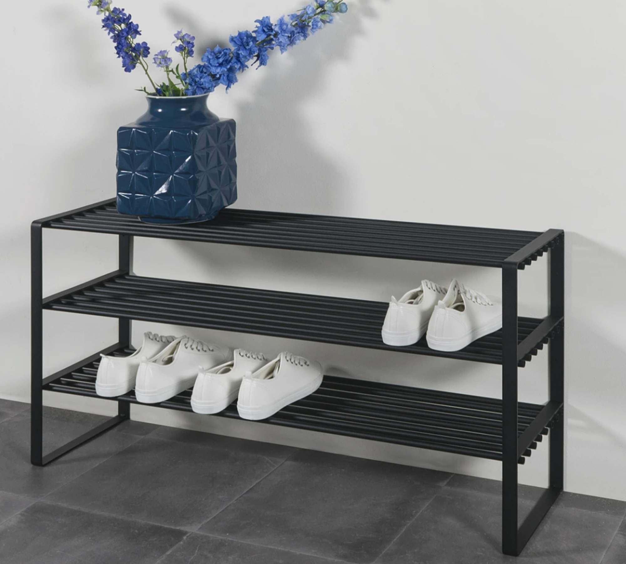Schuhregal Metall Schwarz
