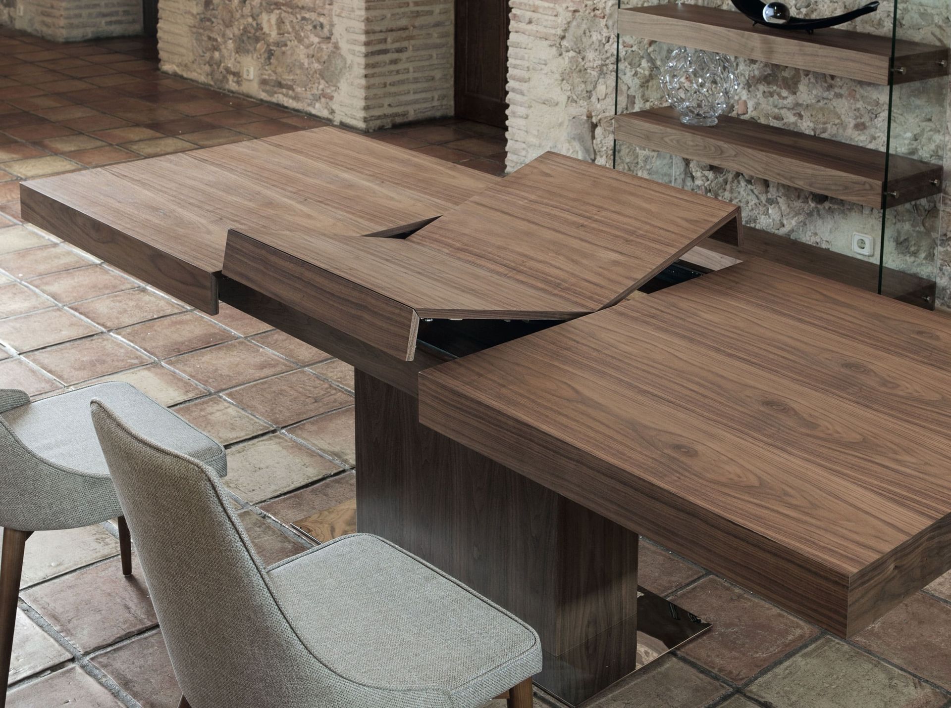 Dining Table Extendable Brown 240 cm