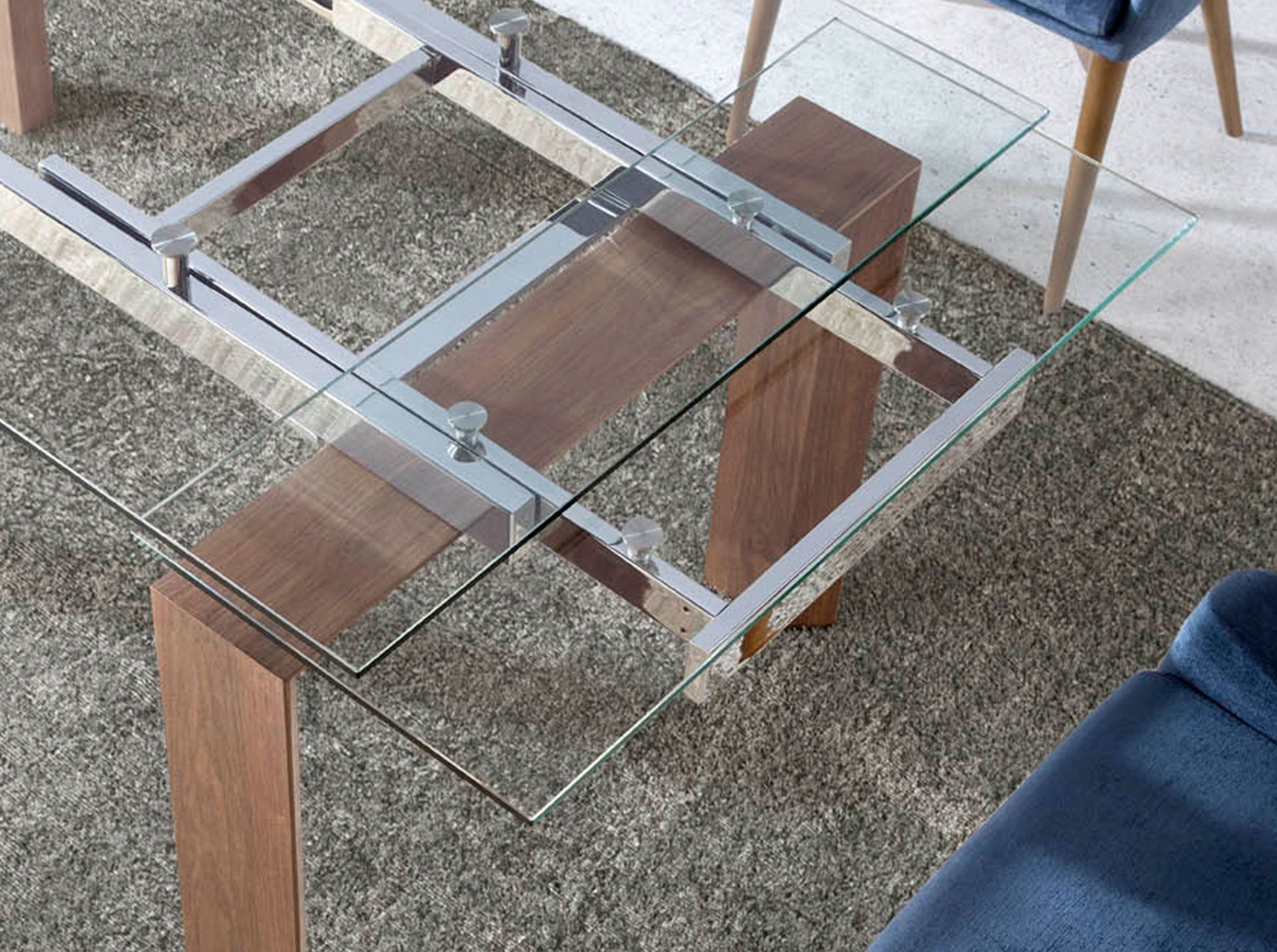 Dining table glass brown