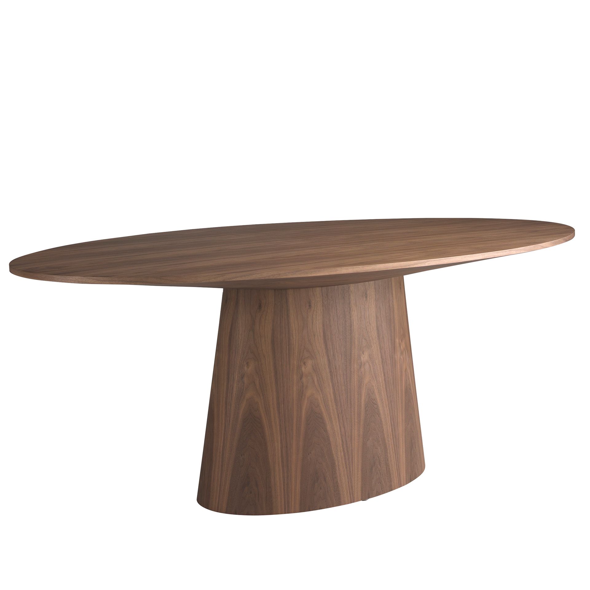 1013 Oval Dining Table Walnut Wood Veneer