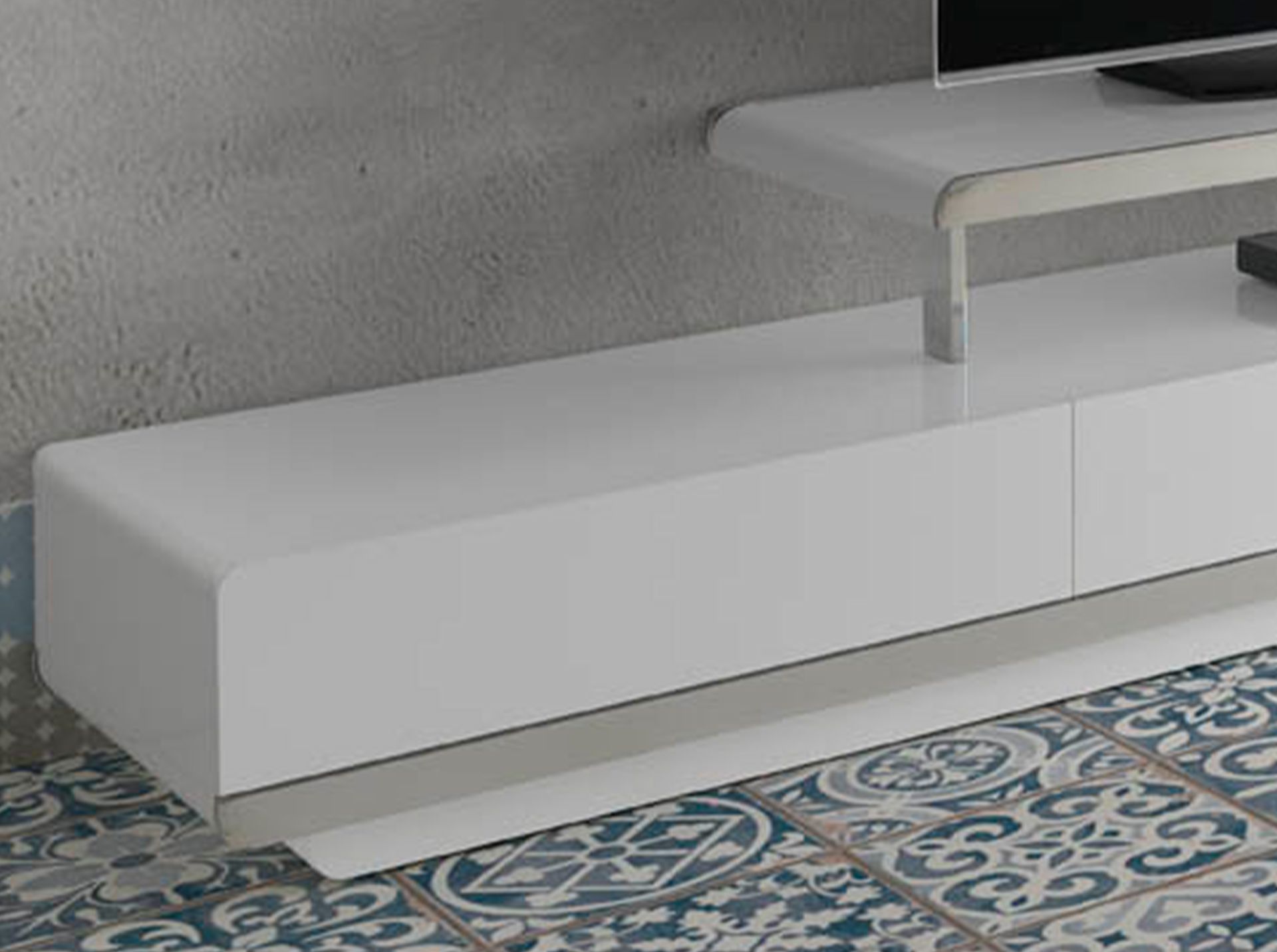 Lowboard Chrome-plated steel White