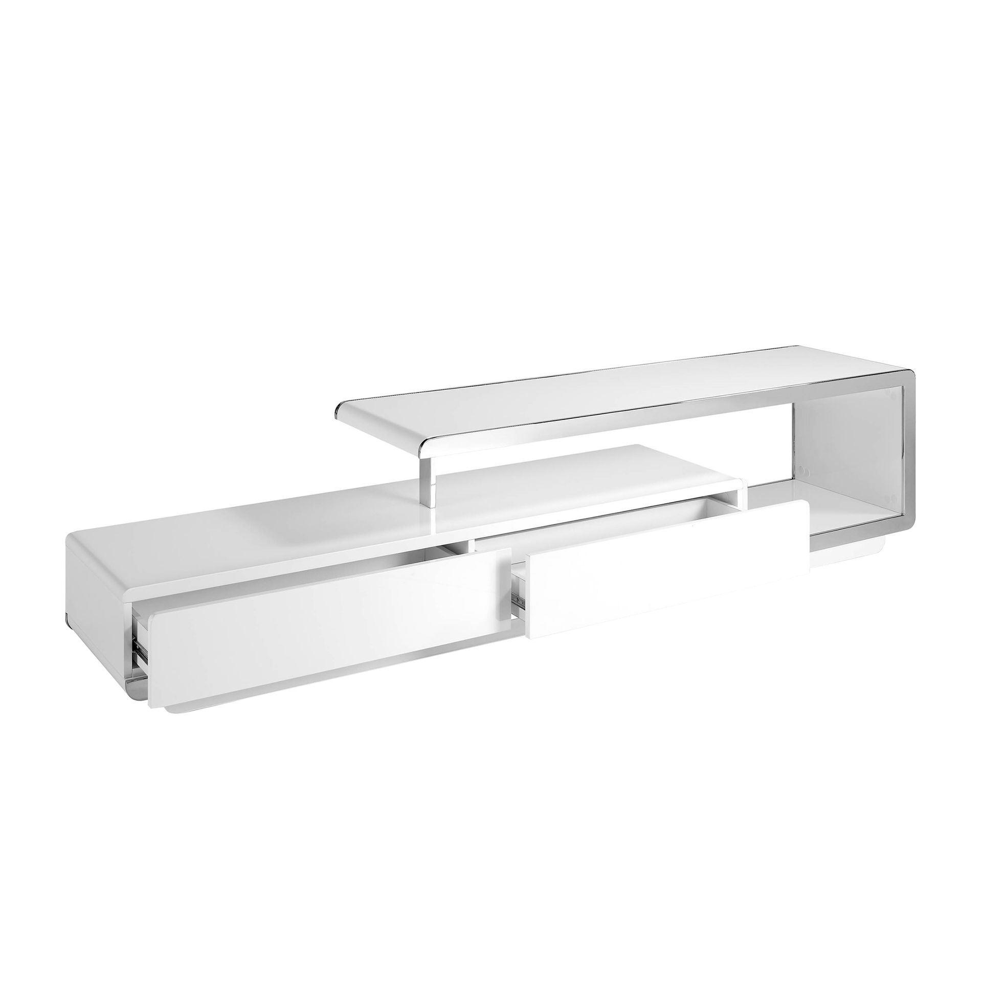 Lowboard Chrome-plated steel White