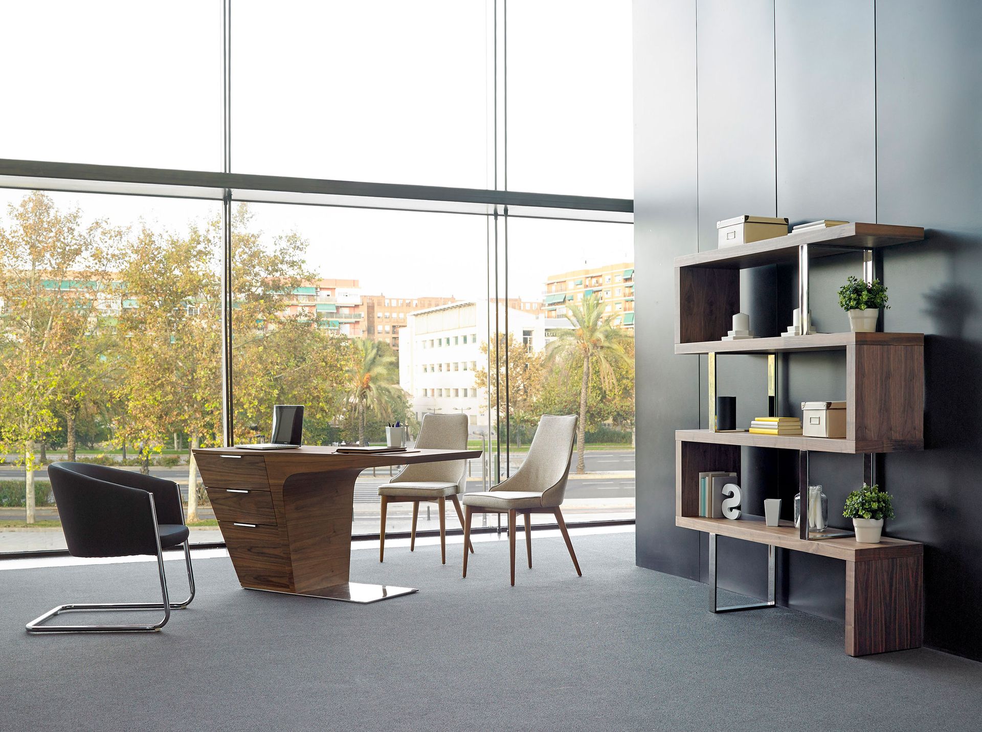 3079 Walnut veneer Steel