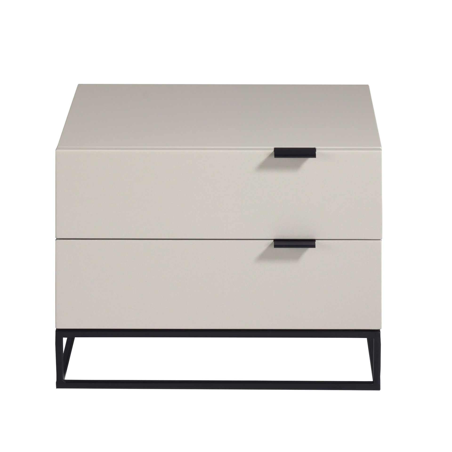 ANGEL CERDÁ Bedside table in grey wood and black steel
