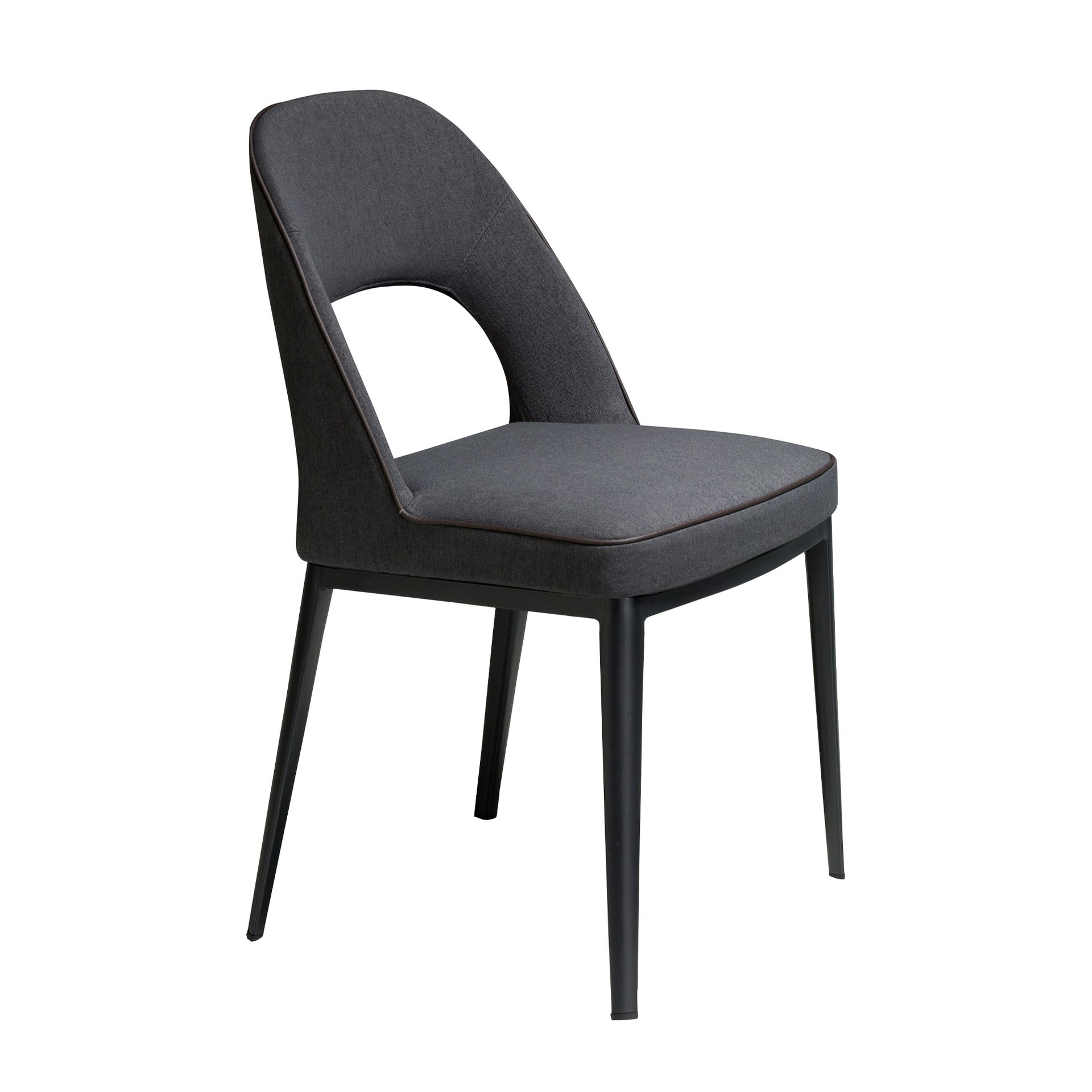 Dining chair stainless steel fabric dark grey