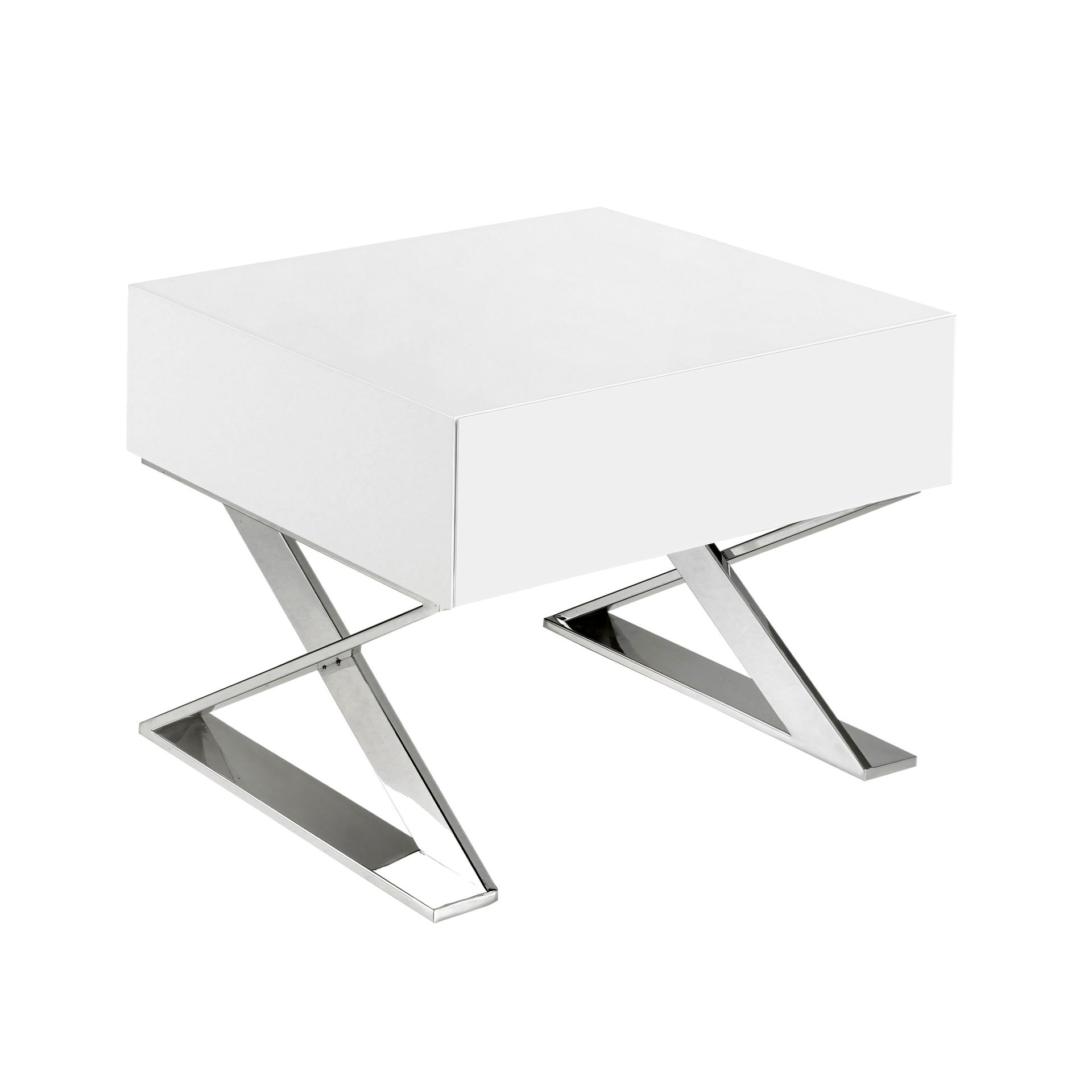 7007 Nightstand Chrome-plated steel White