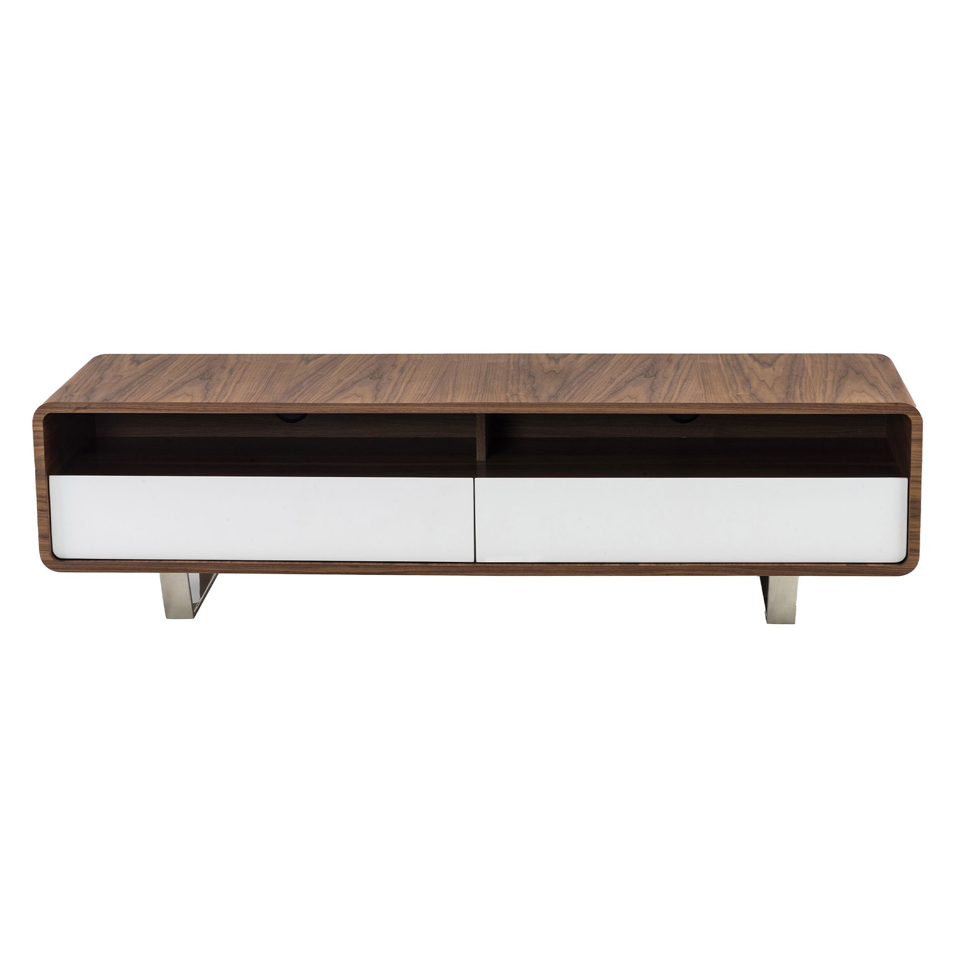 Lowboard Chrome-plated steel Wood veneer