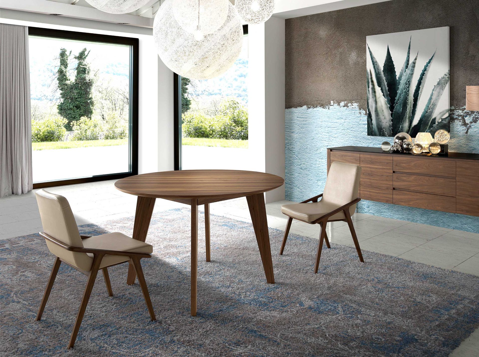 Dining chair faux leather beige