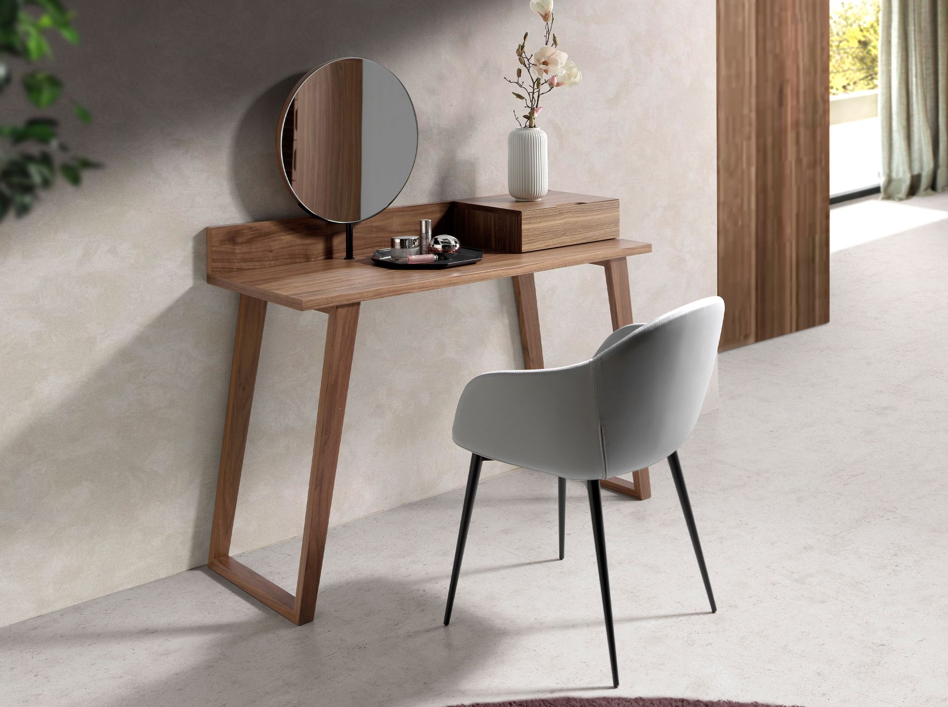 7000 Dressing table with mirror Walnut veneer