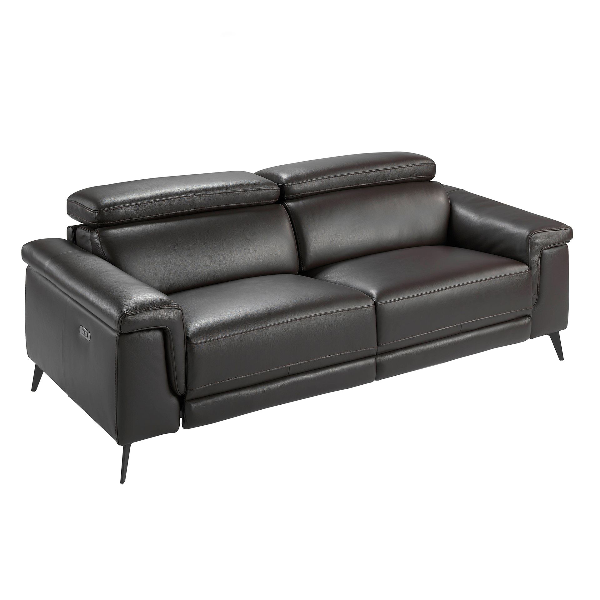 Sofa 3-seater with recliner function Leather Chocolate Brown
