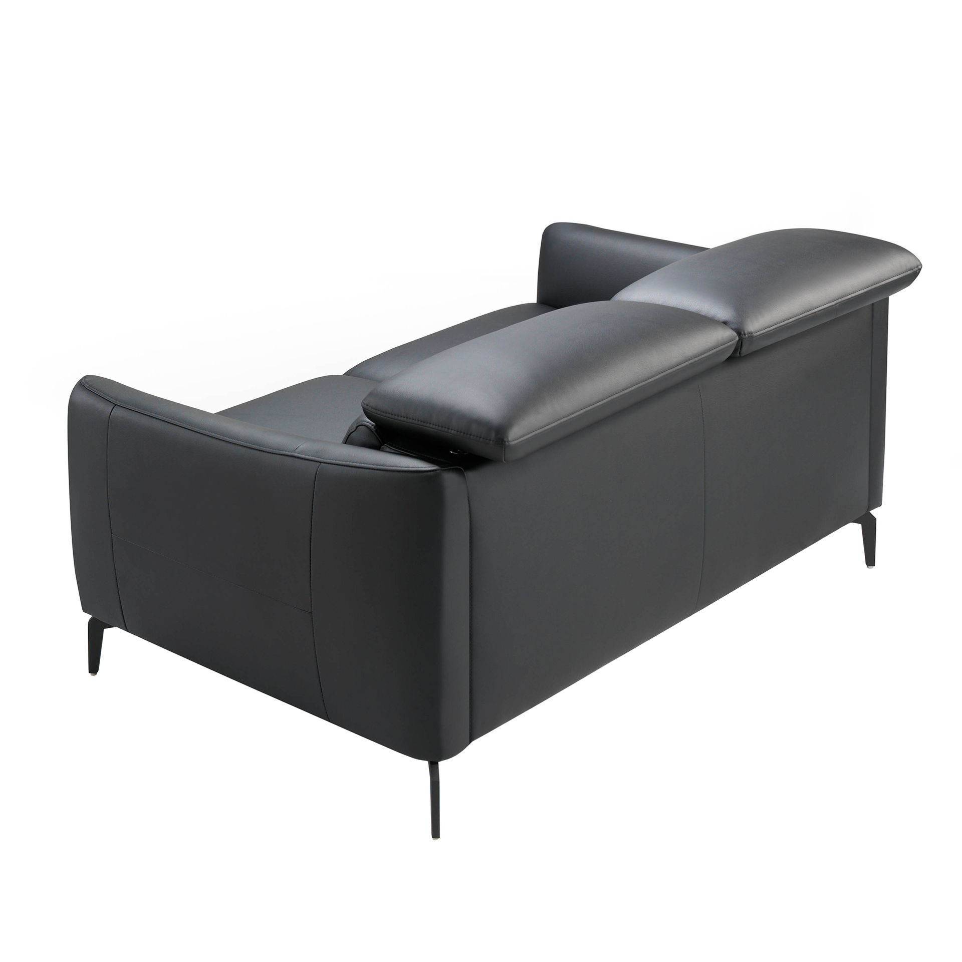 2-seater sofa black leather