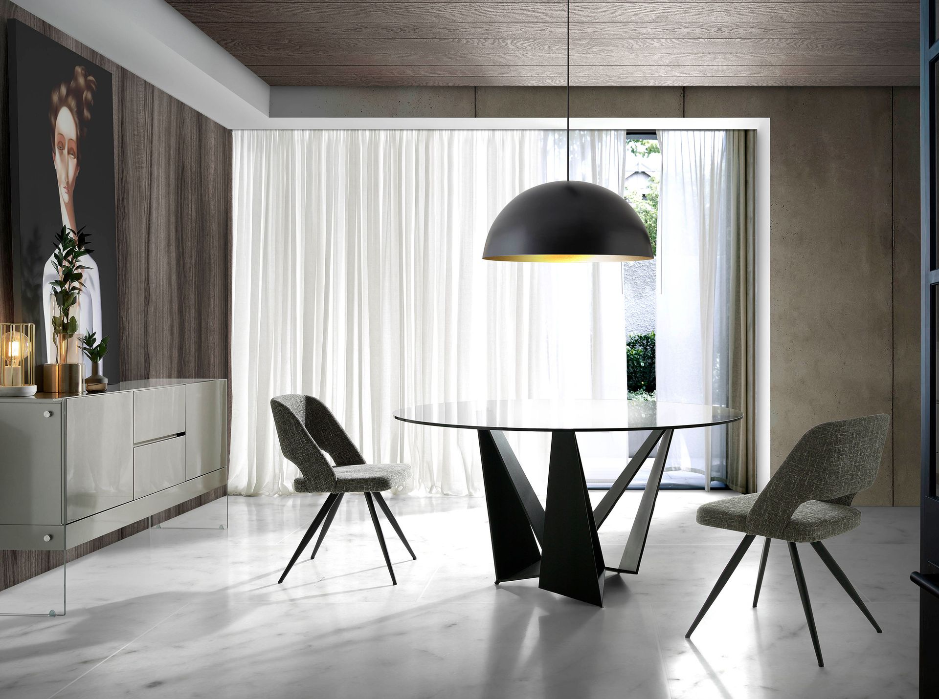 4010 Dining chair Spain fabric Grey