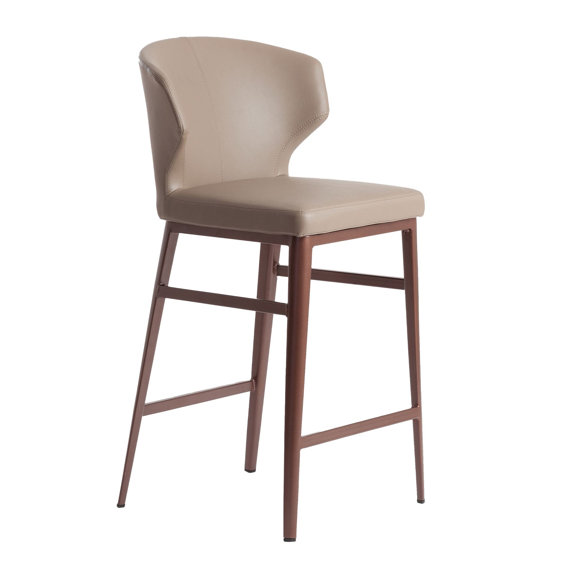 Bar stool faux leather grey