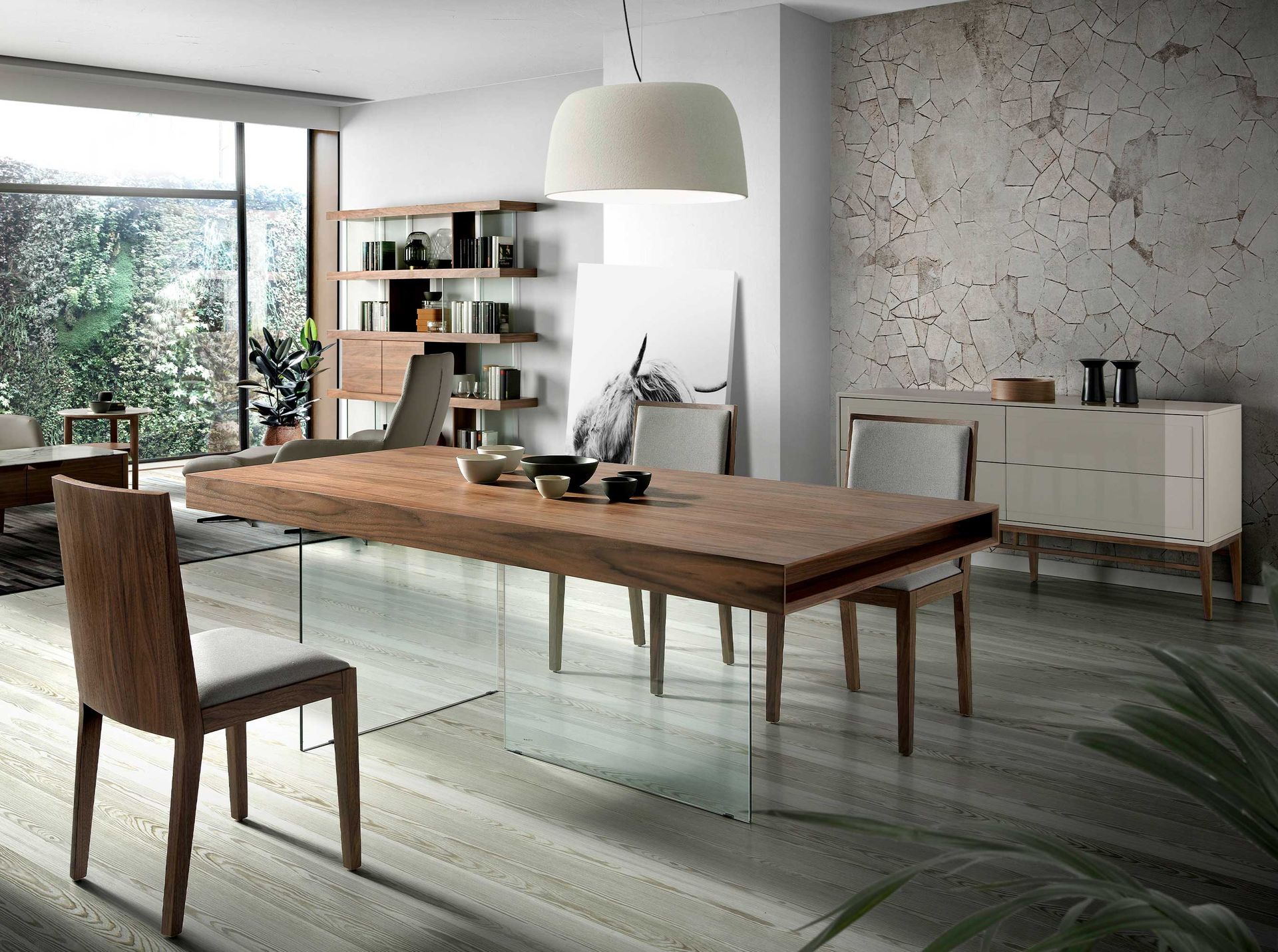 Sideboard Walnut veneer Cream