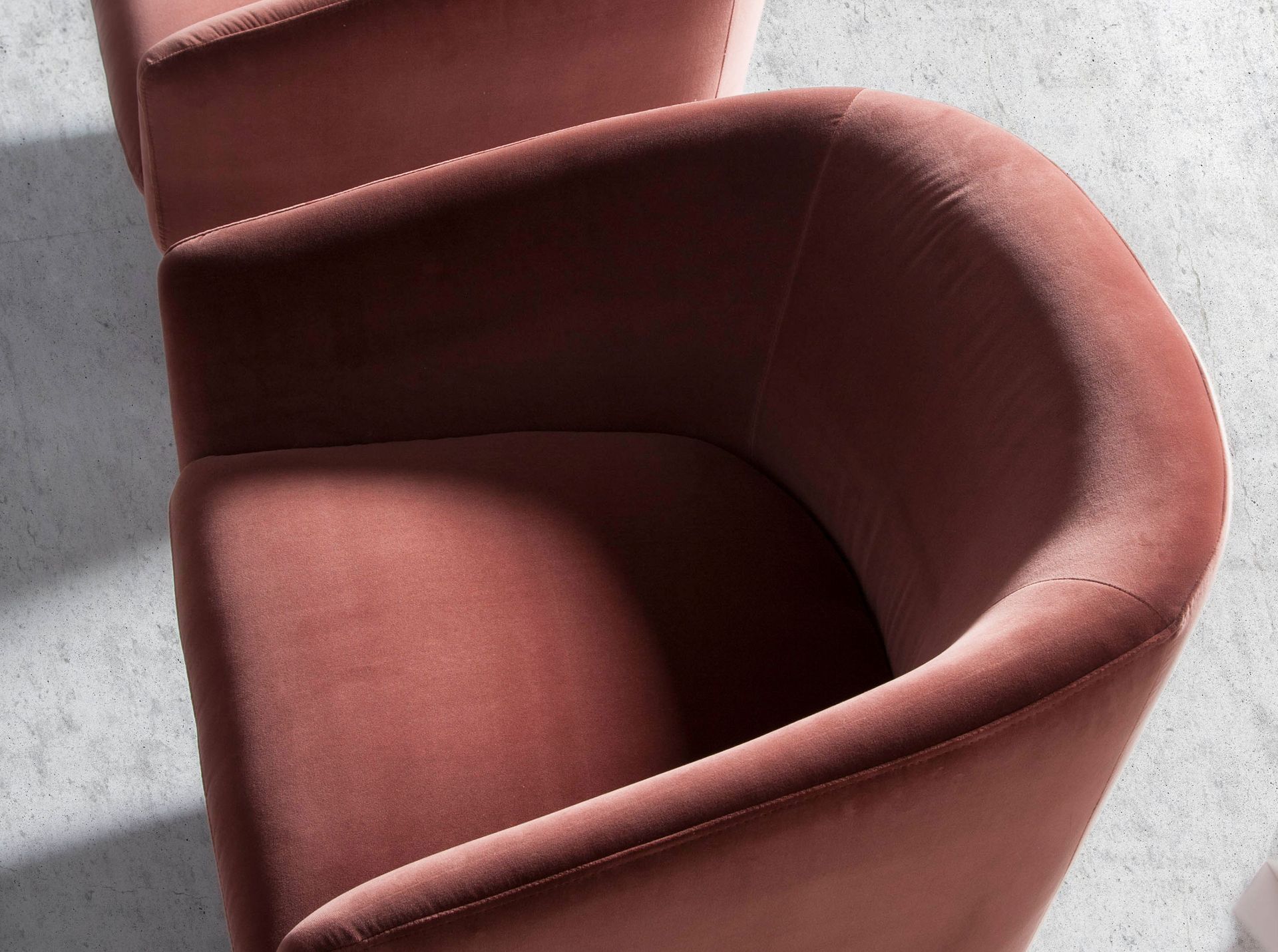 Armchair Swivel Velvet Peach