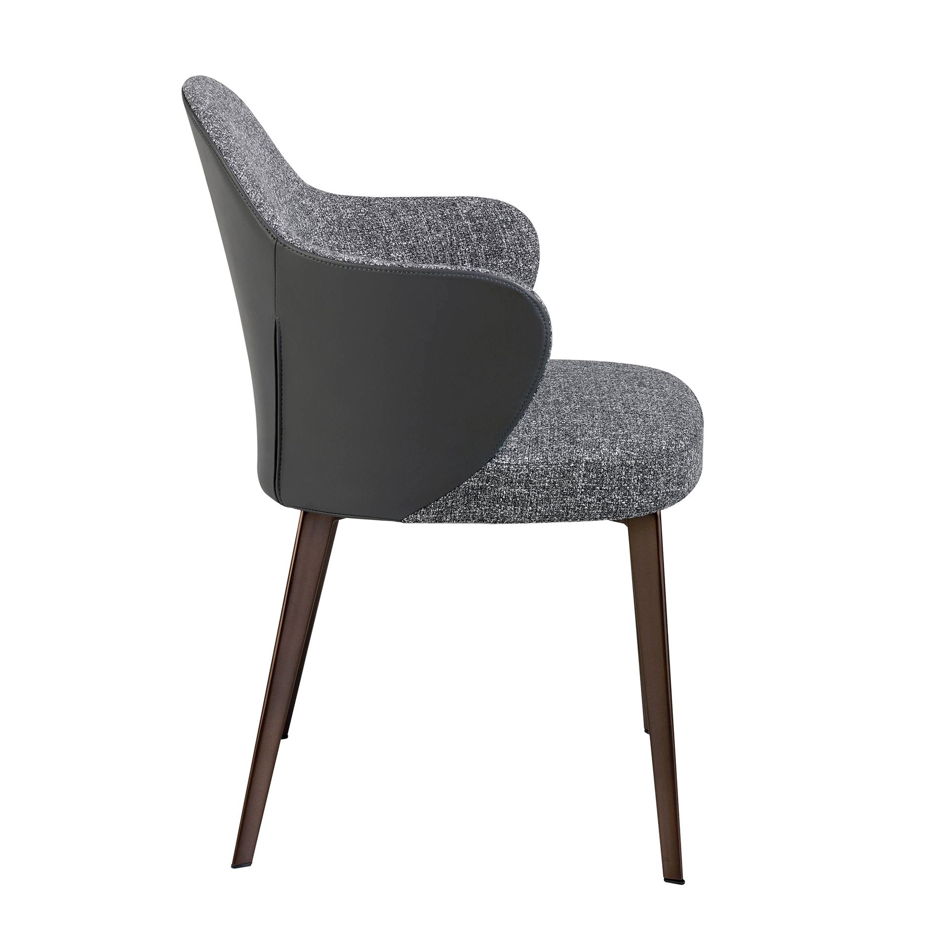Armchair faux leather gray