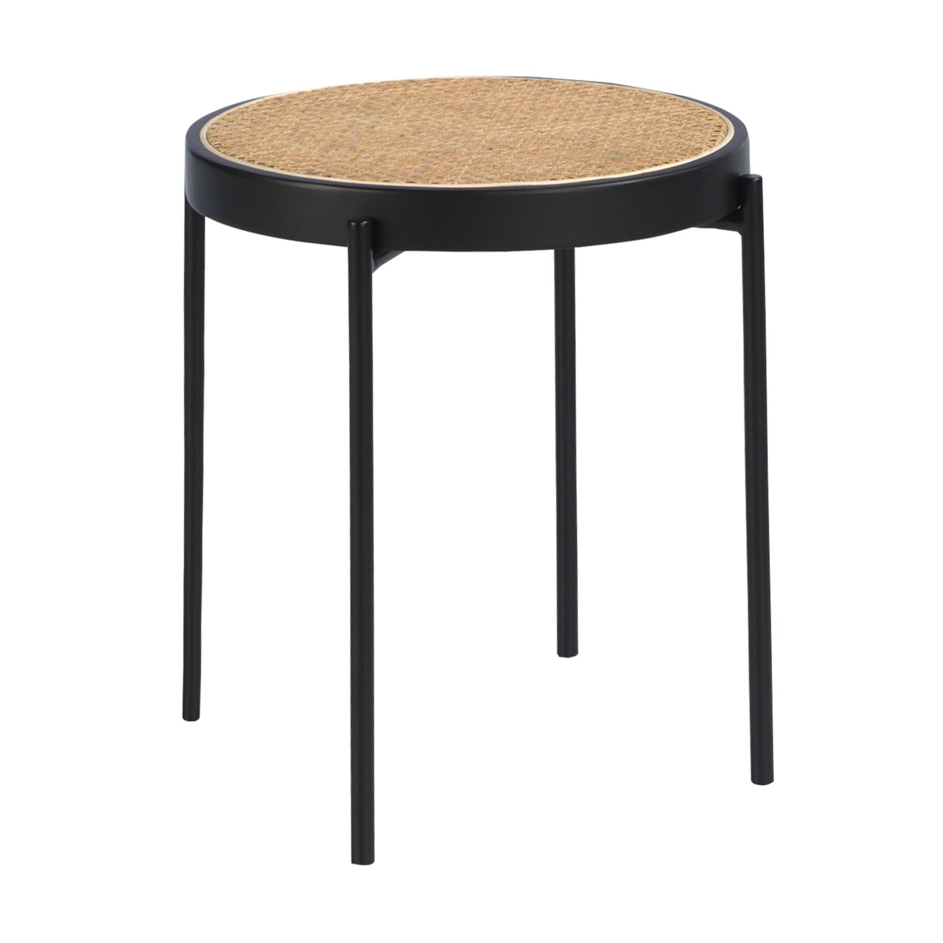 2109 Couchtisch Wiener Geflecht Edelstahl Braun