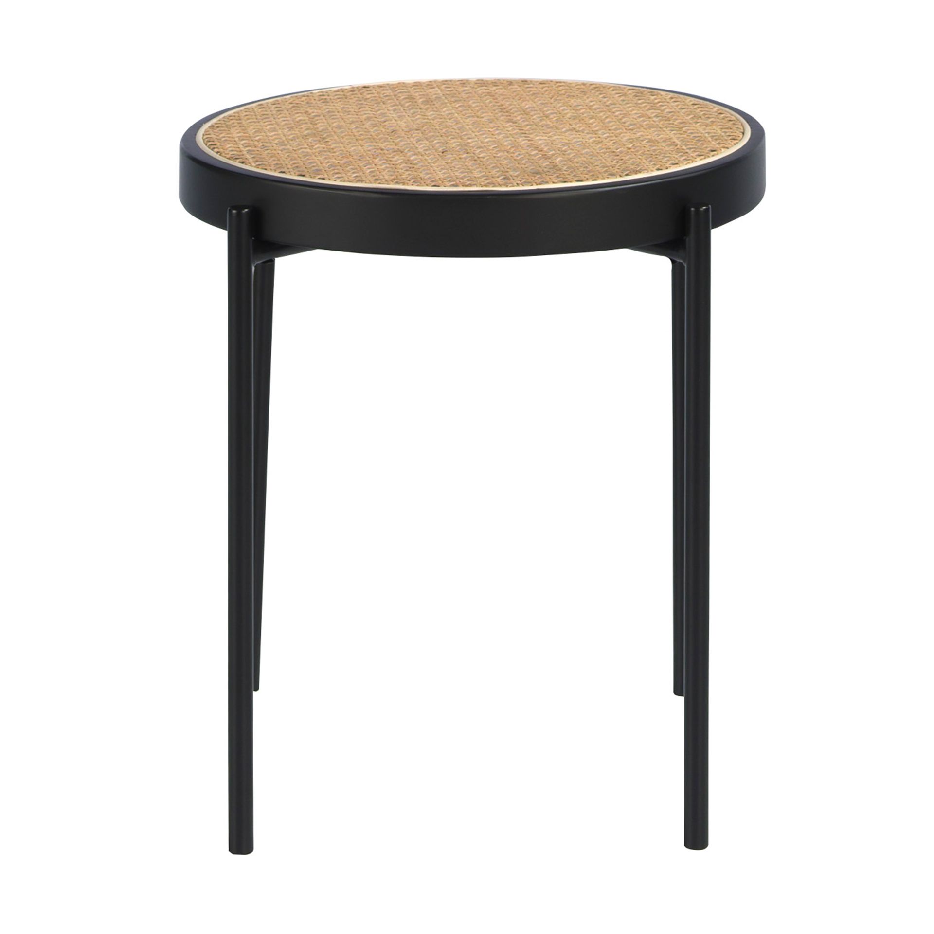 2109 Couchtisch Wiener Geflecht Edelstahl Braun