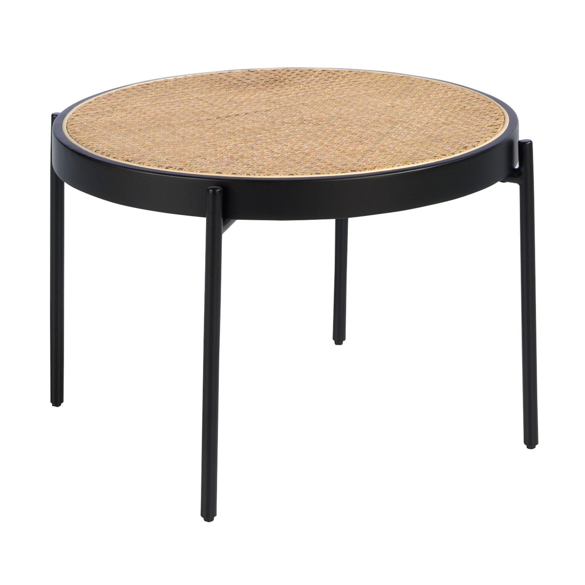 2111 Coffee table rattan stainless steel brown