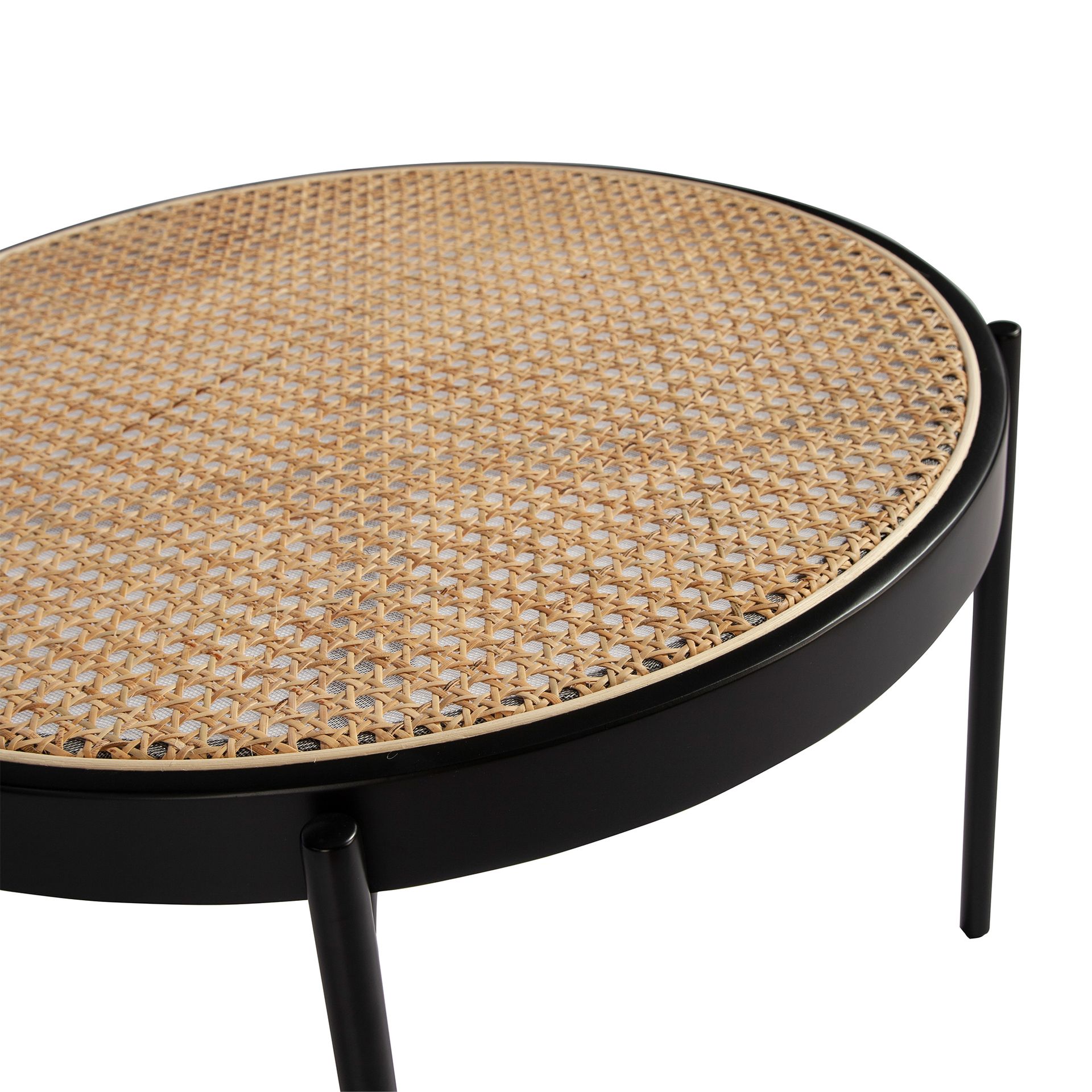 2111 Couchtisch Rattan Edelstahl Braun